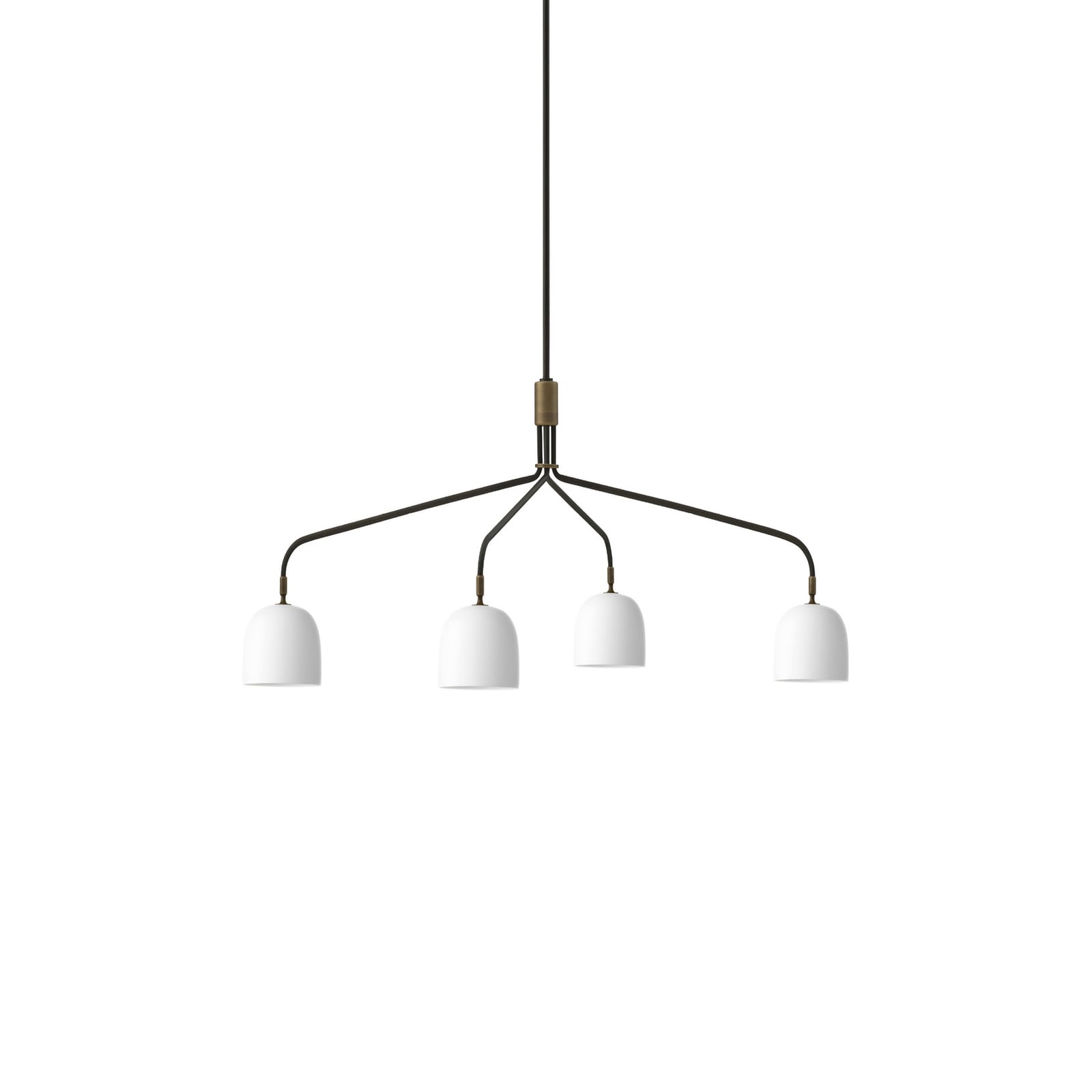 Lysekrone Howard 4-lys porselen hvit/gunmetal front