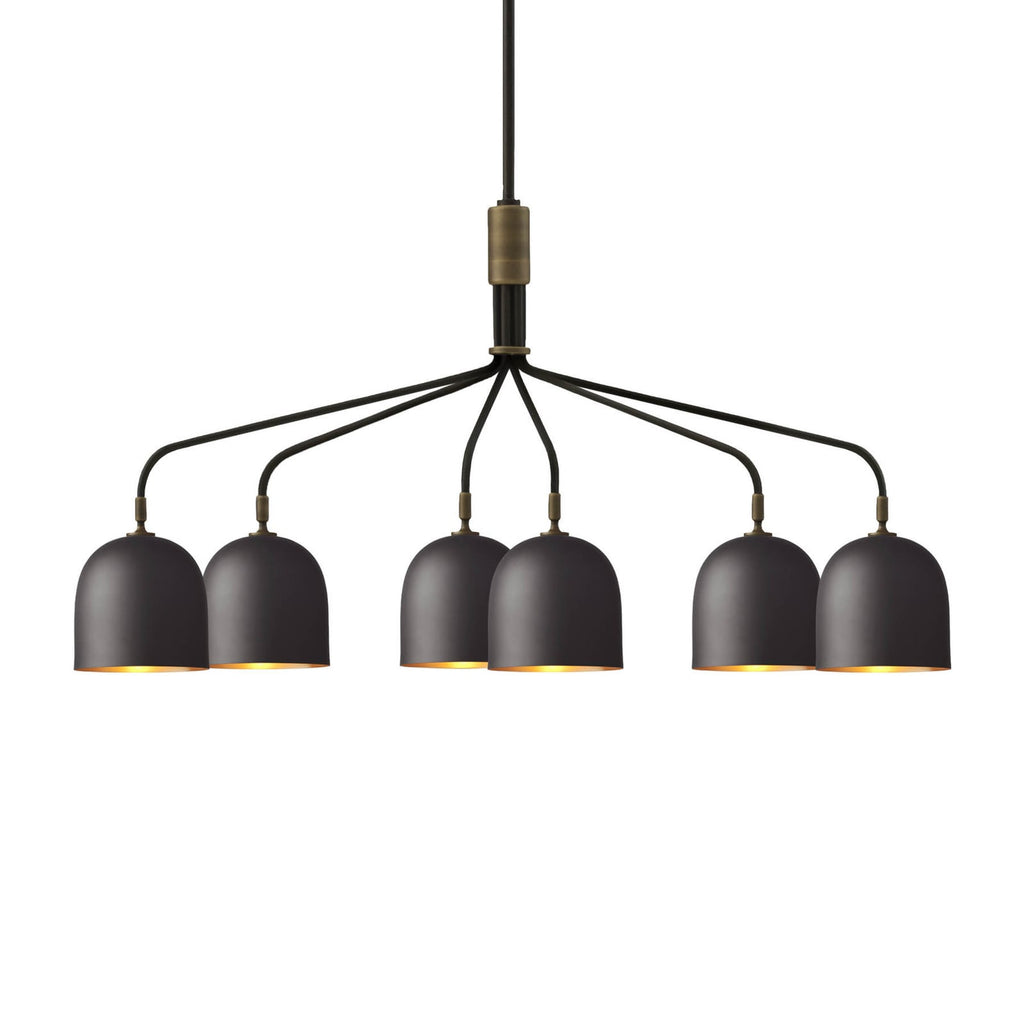 Lysekrone Howard 6-lys dimbar metall porselen detalj