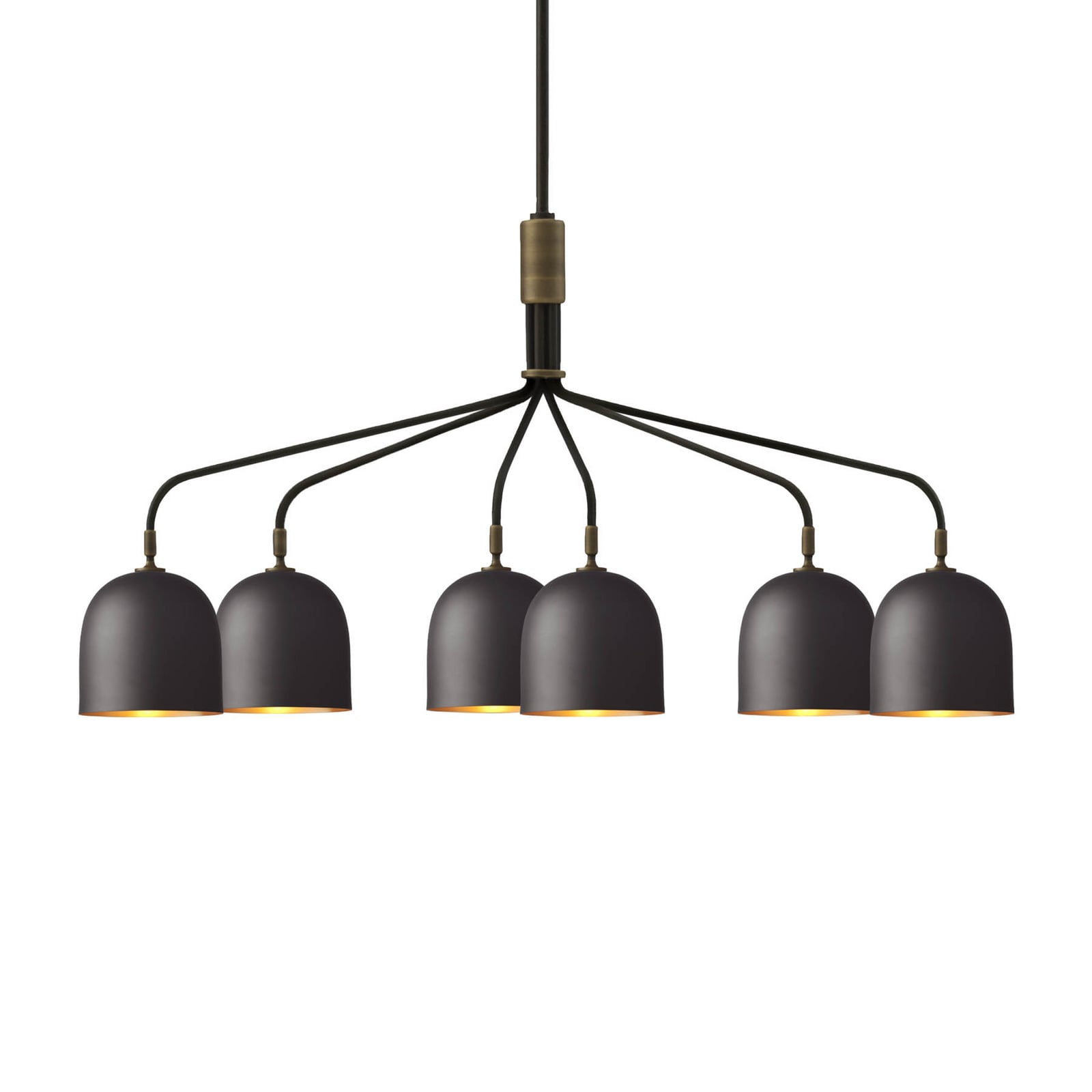 Lysekrone Howard 6-lys dimbar metall porselen detalj