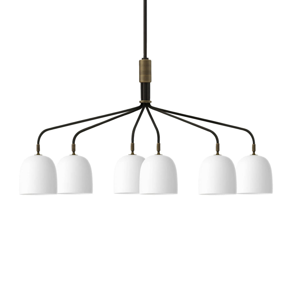 Detalj av Lysekrone Howard 6-lys porselen/metall