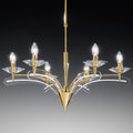 Lysekrone ICARO 6-lys krystallglass gull dimbar Ø70 cm forfra