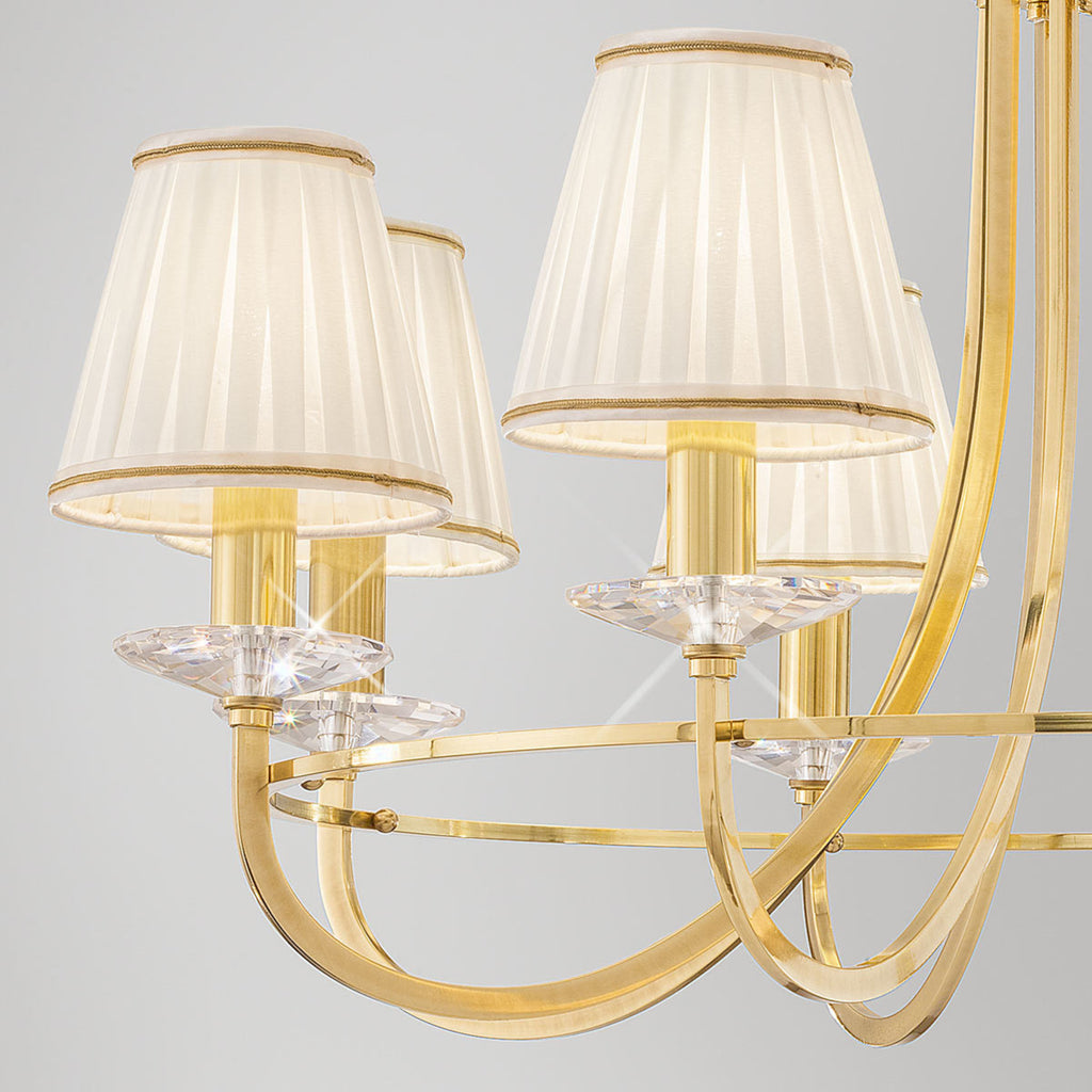 Montert Lysekrone Imperial 5-lys messing krystallglass i rom