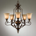 Lysekrone Kelham Hall 5-lys bronse dimbar Ø69 cm sett forfra