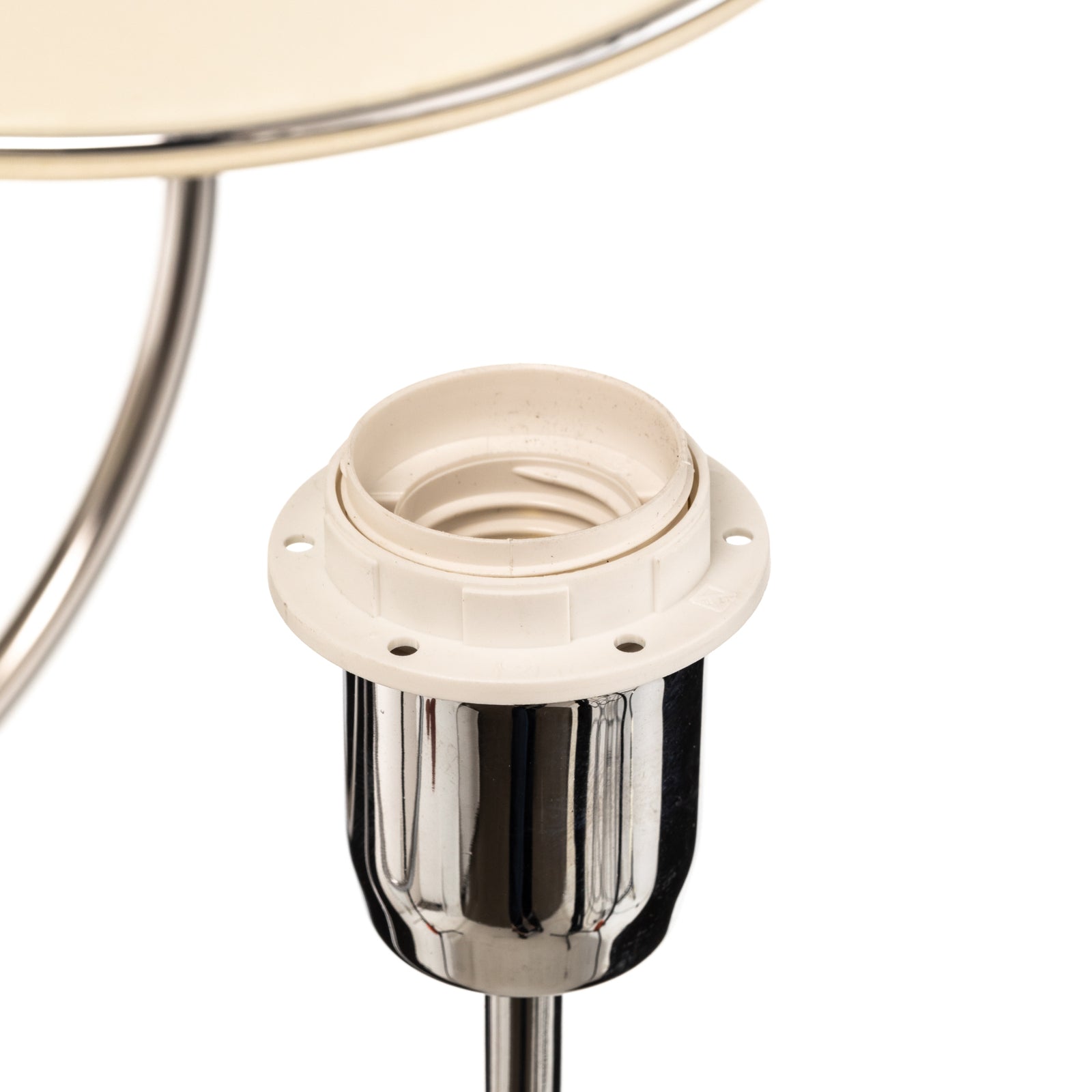 Lysekrone London 5-lys dimbar krom krem sideprofil