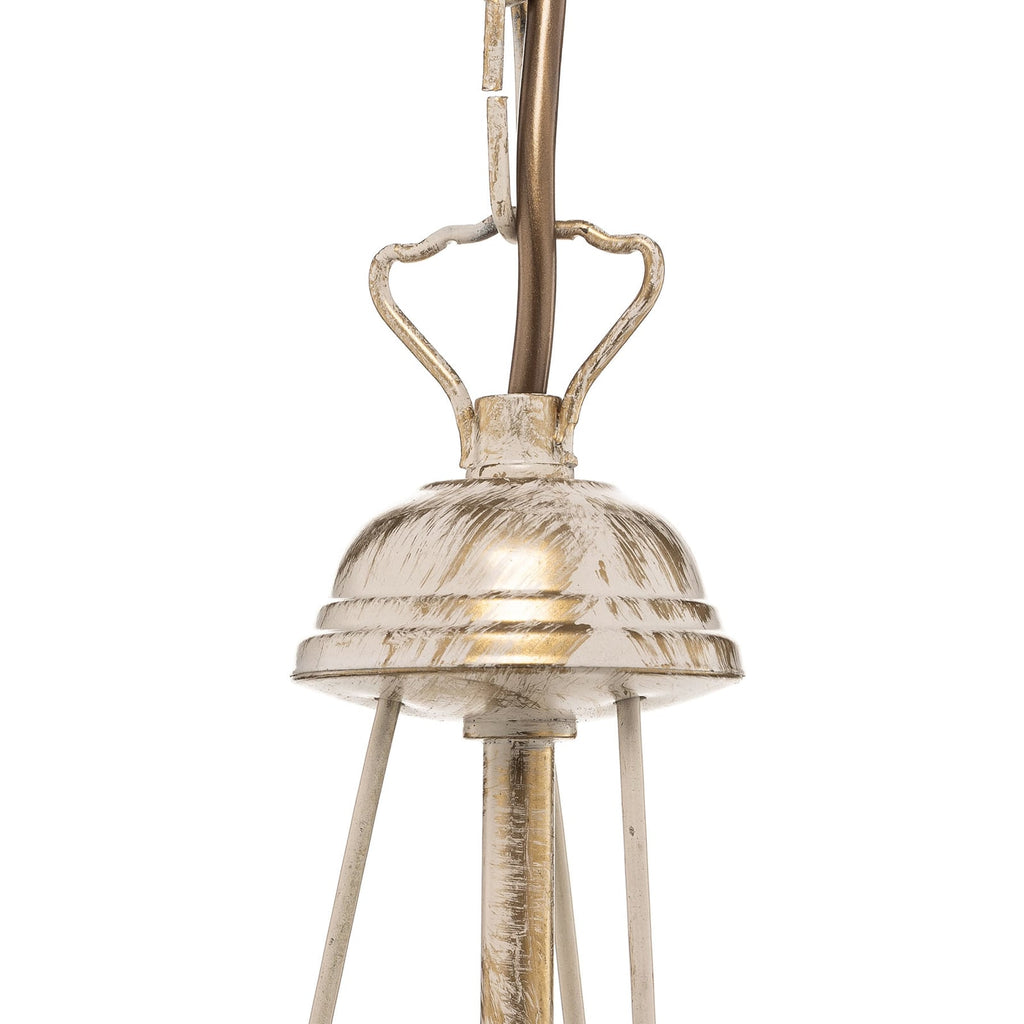 Lysekrone Malbo 3-lys dimbar hvit/gull jern Ø60 cm sideprofil