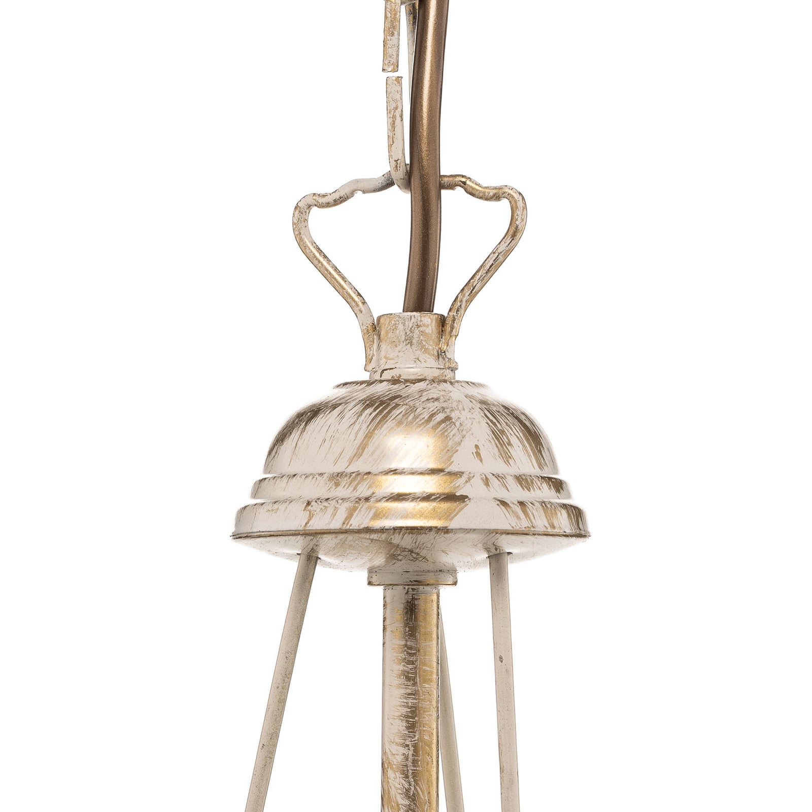 Lysekrone Malbo 3-lys dimbar hvit/gull jern Ø60 cm sideprofil