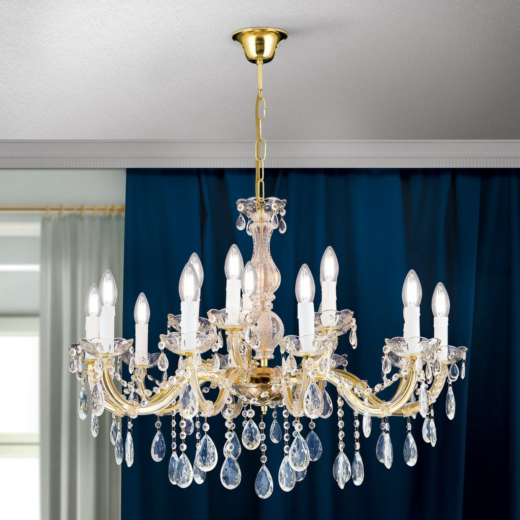 Lysekrone Marie Claire krystallglass 15-lys bakside