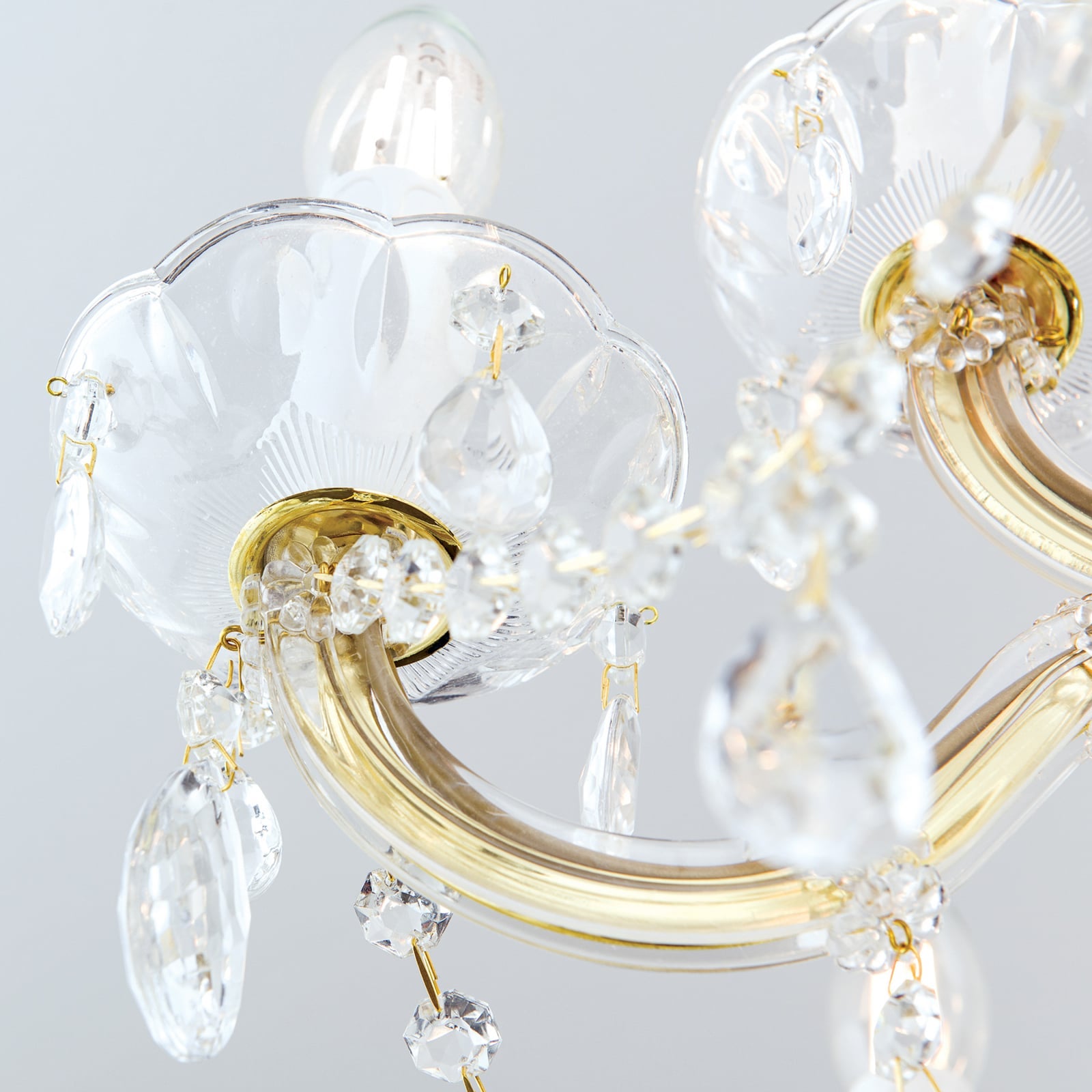 Lysekrone Marie Claire krystallglass sett fra siden