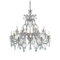 Lysekrone Marie Therese 18-lys krystallglass krom Ø98 cm forfra