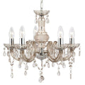 Lysekrone Marie Therese 5-armet brun akryl Ø48 cm forfra