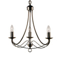 Lysekrone Maypole 3-lys antikk messing Ø46 cm dimbar fra Searchlight