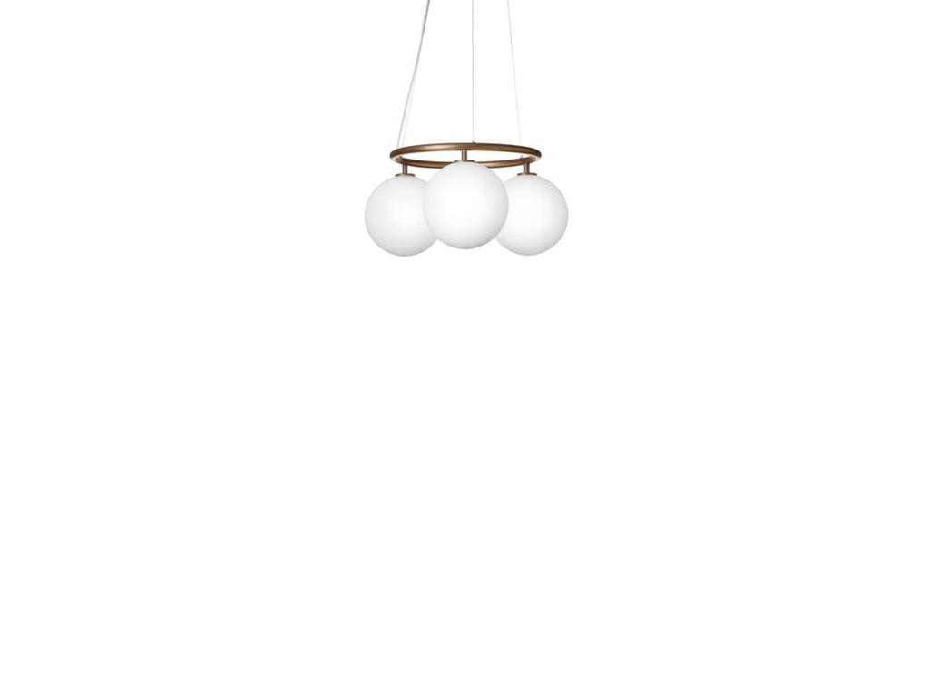 Lysekrone Miira 3 Circular opalglass dimbar bronse forfra