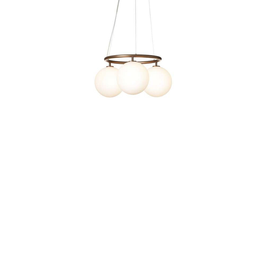 Lysekrone Miira 3 Circular opalglass dimbar bronse bakside