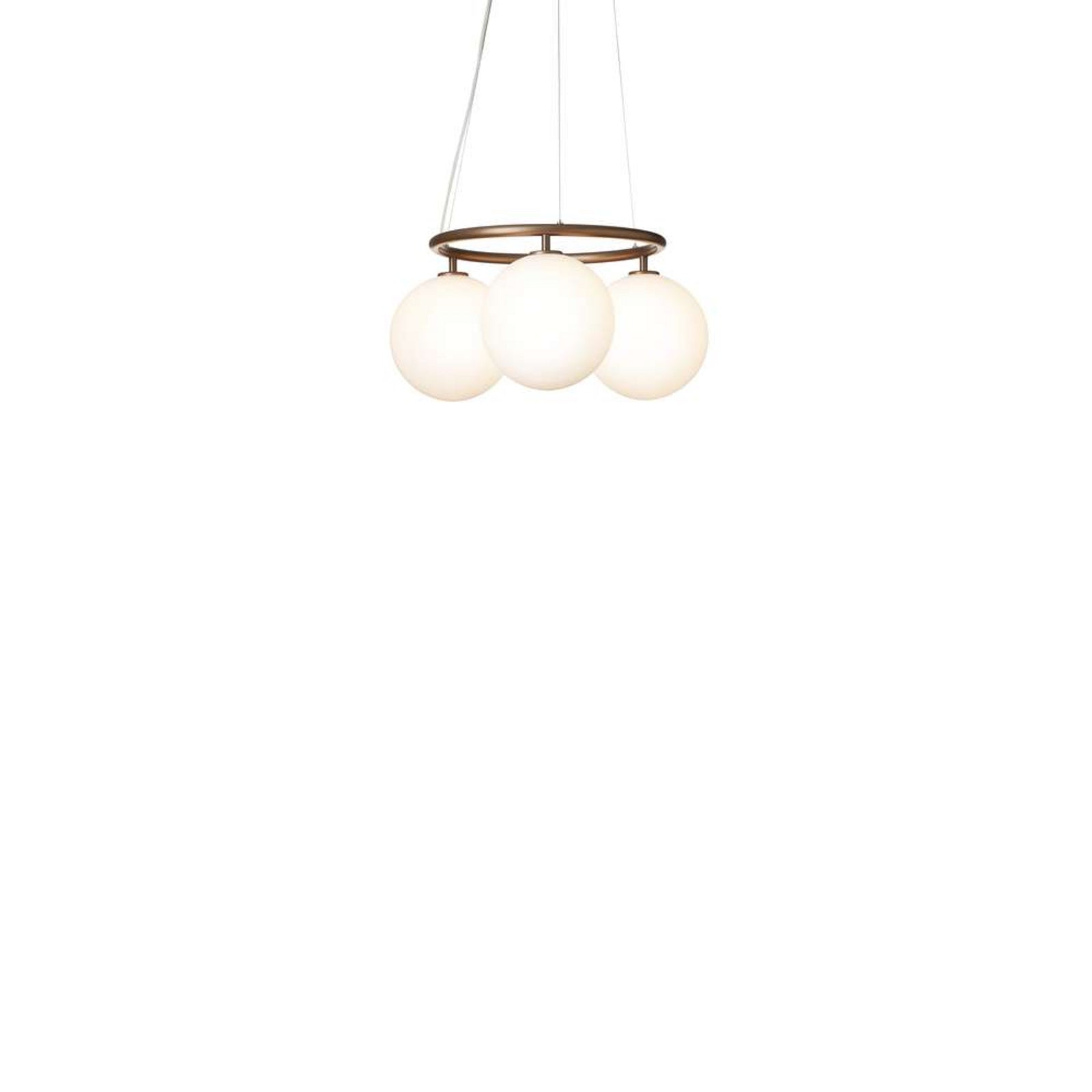 Lysekrone Miira 3 Circular opalglass dimbar bronse bakside