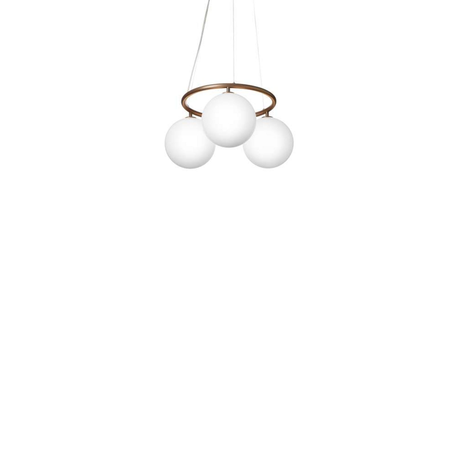 Lysekrone Miira 3 Circular opalglass dimbar bronse detalj av glass