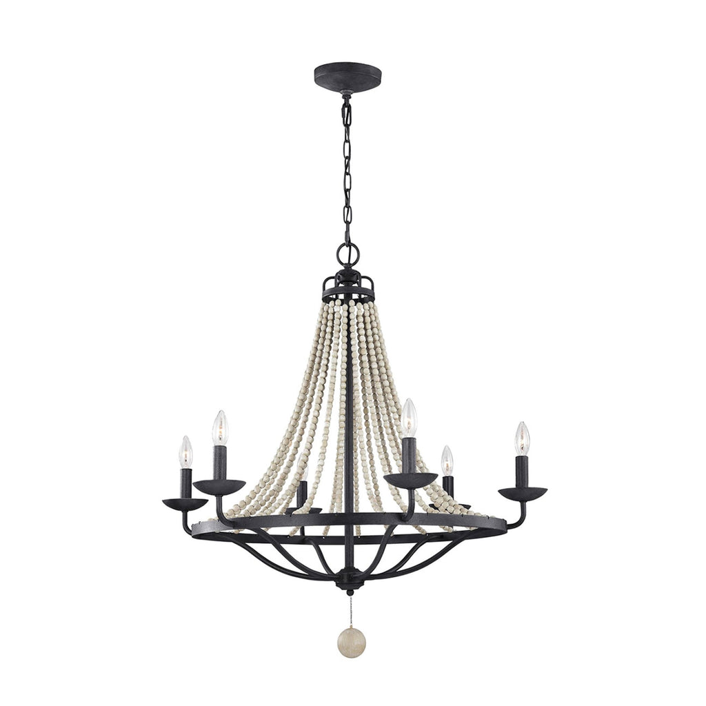 Lysekrone Nori 6-lys dimbar sink/drivved Ø82 cm forfra