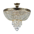 Lysekrone Palace 5-lys krystallglass gull forfra