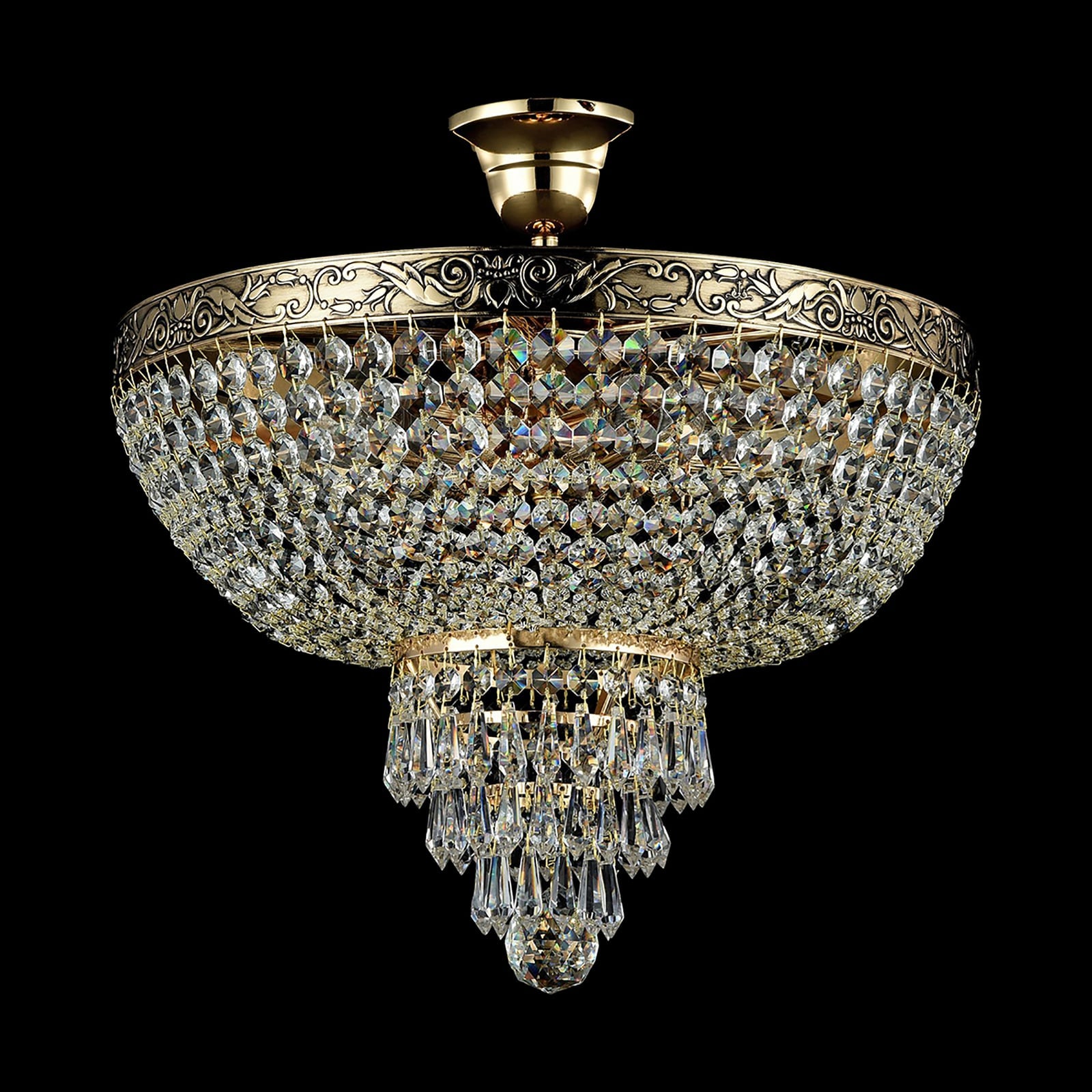Lysekrone Palace 5-lys krystallglass gull side