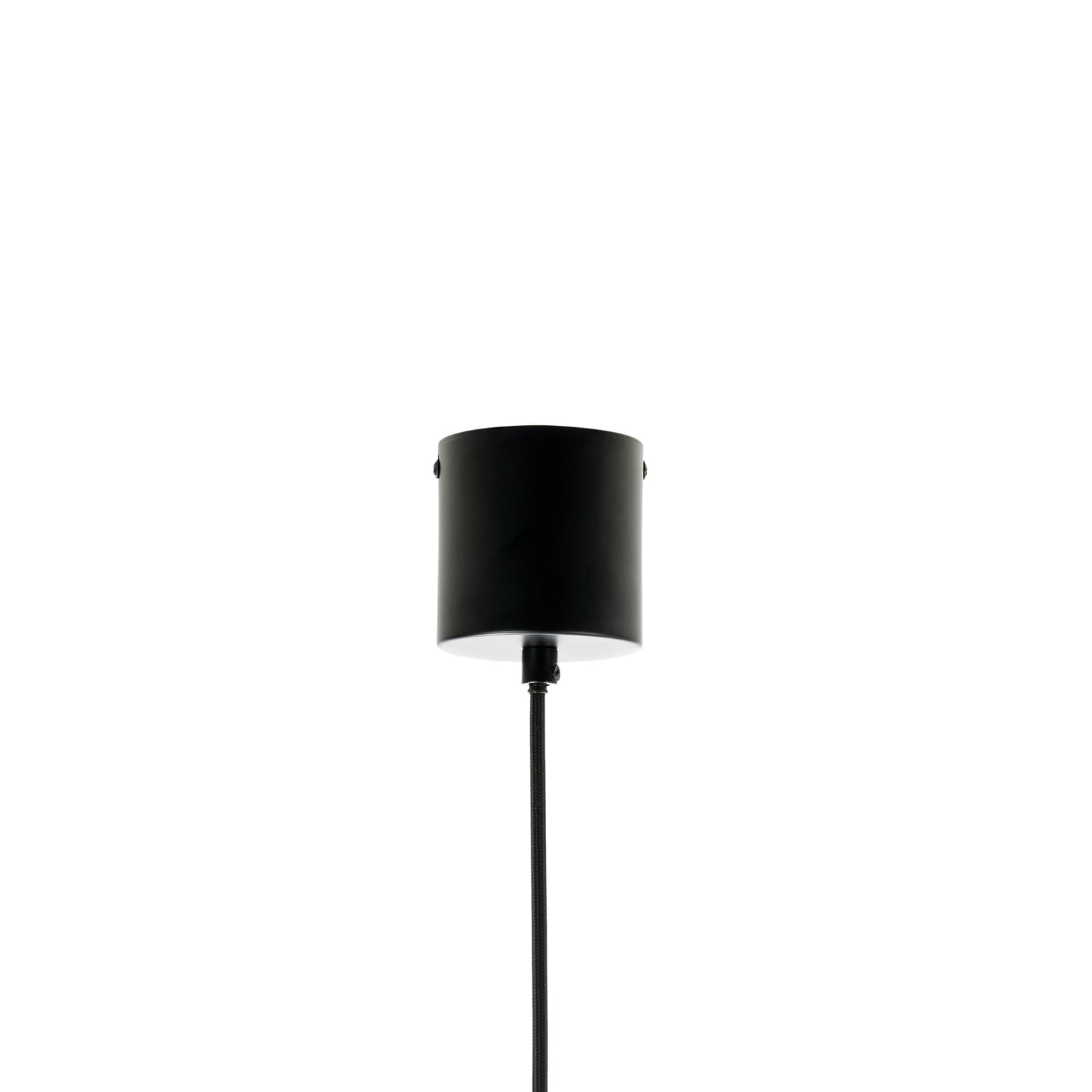 Lysekrone Prospa 5-lys svart og messing Ø55 cm oversikt fra siden