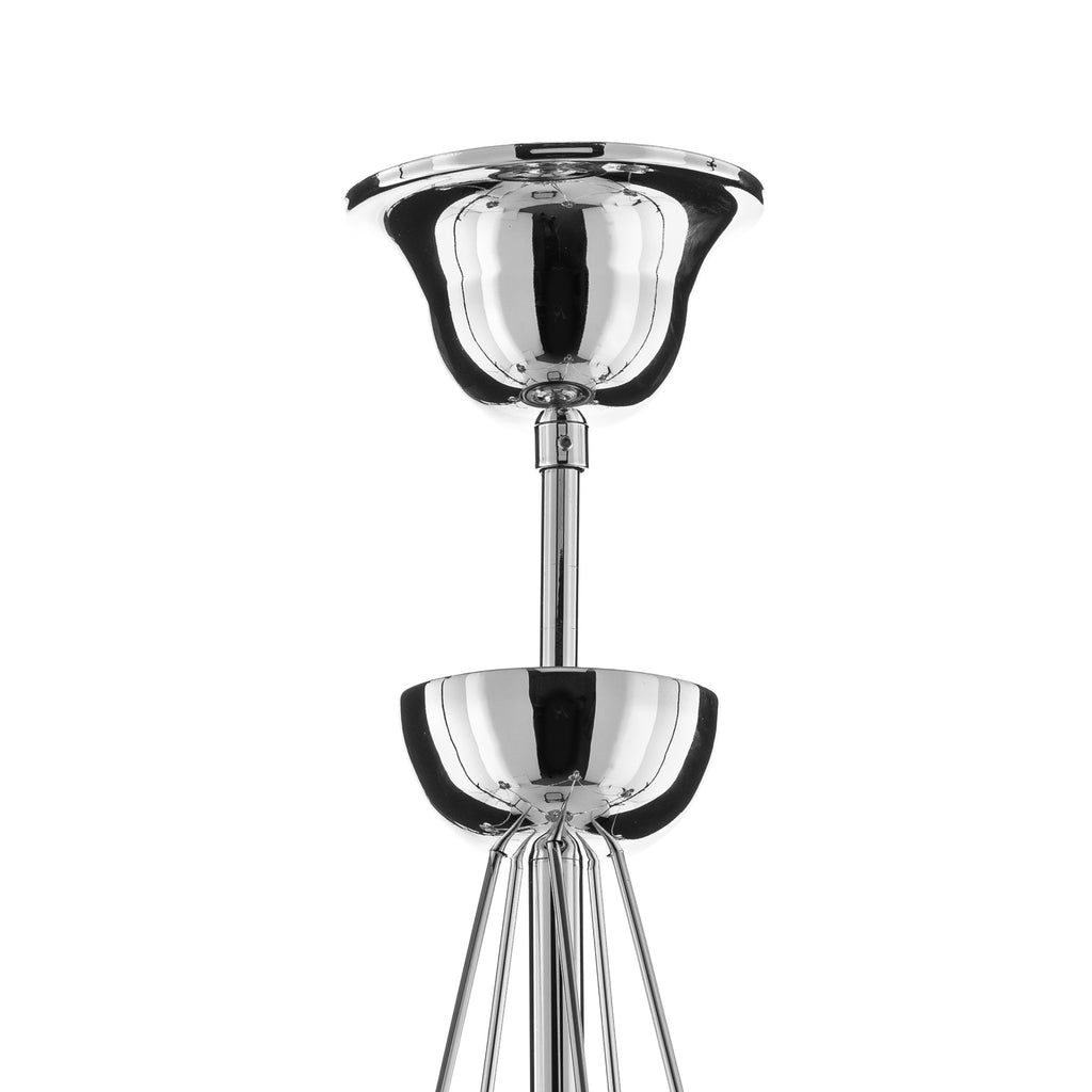 Lysekrone Retro 6-armet sølv metall Ø70 cm dimbar E14 - Domiluce utskiftbar lyskilde
