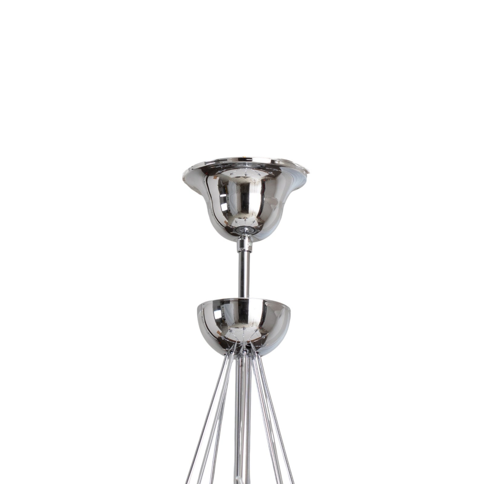 Lysekrone Retro 8-lys dimbar krom Ø70 cm E14 nærbilde av kromfinish