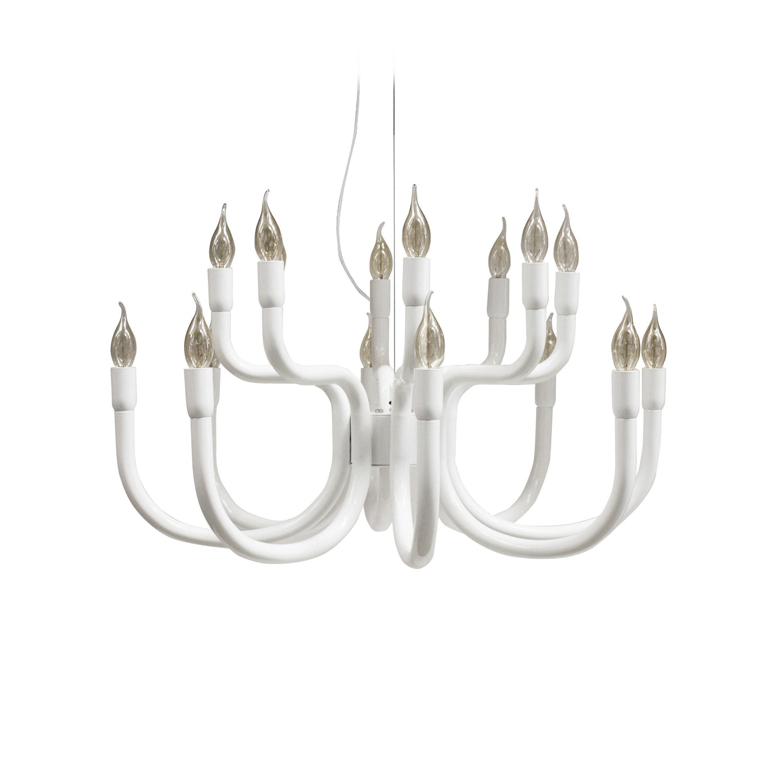 Lysekrone Snoob 20-lys hvit aluminium detalj