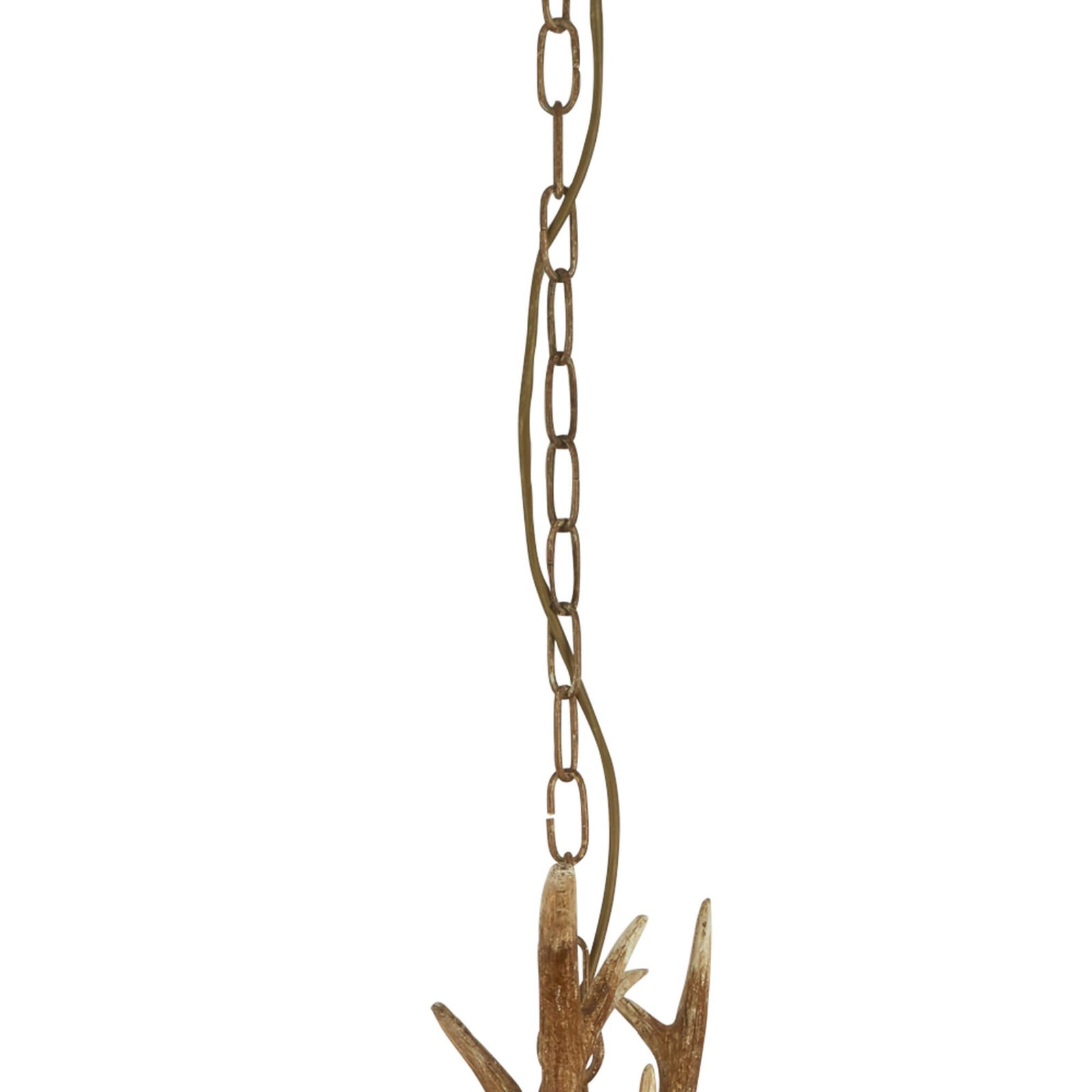Lysekrone Stag gevir-design 12-lys brun oppheng