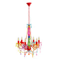 Lysekrone Starlight Rainbow 6-lys akryl Ø55 cm sett forfra