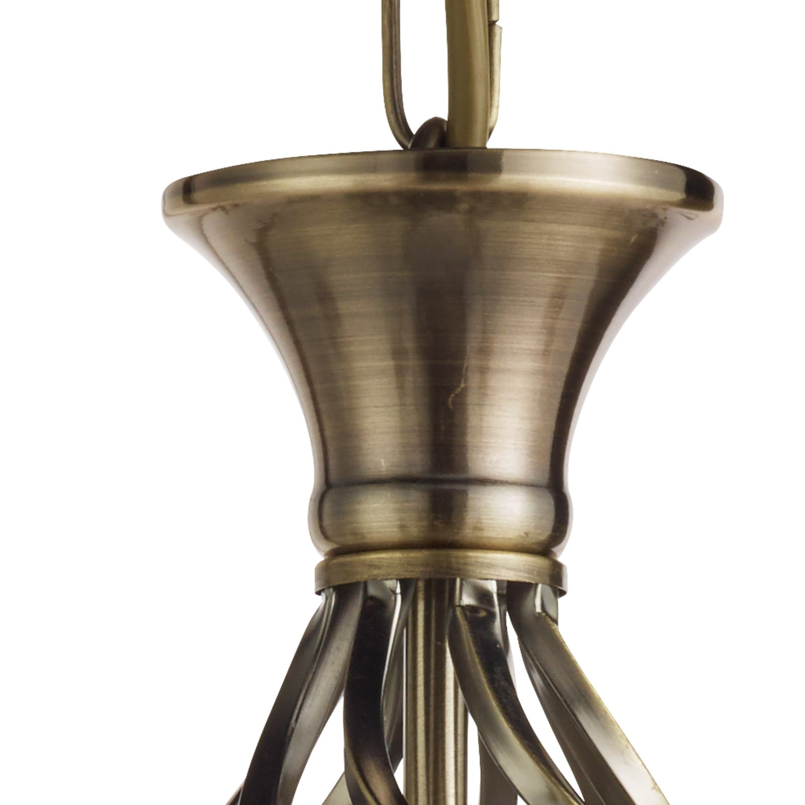 Lysekrone Zanzibar 6-lys antikk messing Ø50 cm detalj