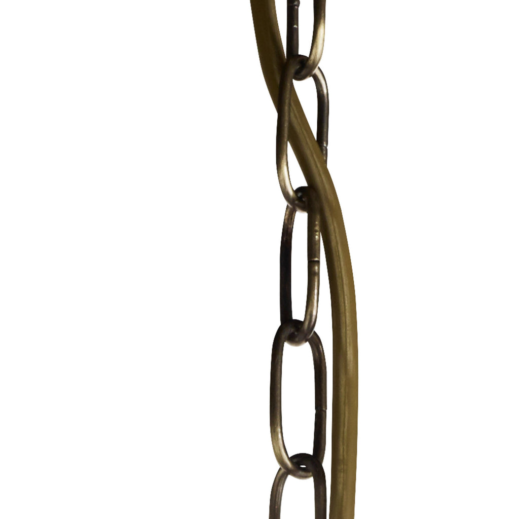 Lysekrone Zanzibar 6-lys antikk messing Ø50 cm montert i rom