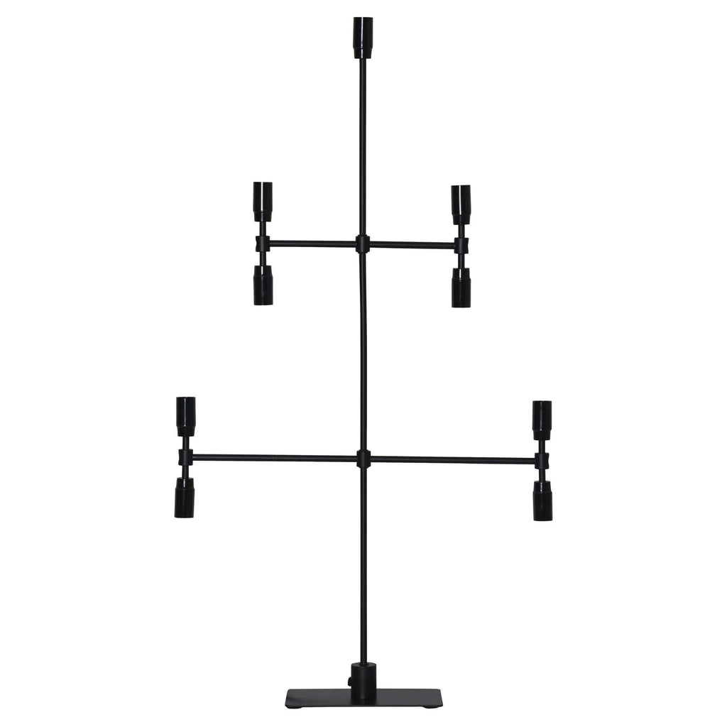 Detalj av Lysestake Twice 9-armet svart stål 91 cm E14
