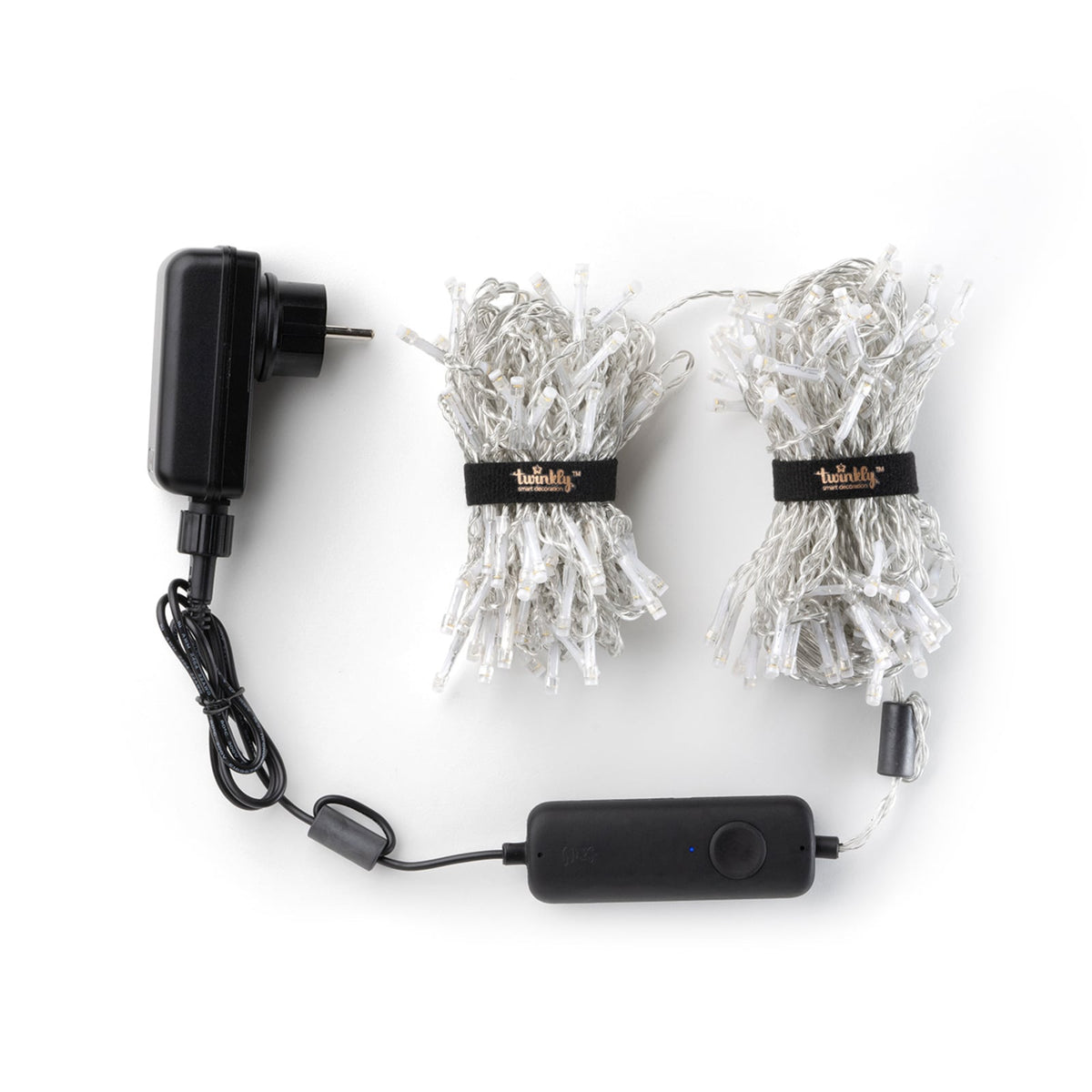 Montert Lysgardin Twinkly RGBW 210 LED smart dimbar IP44 utendørs på vegg