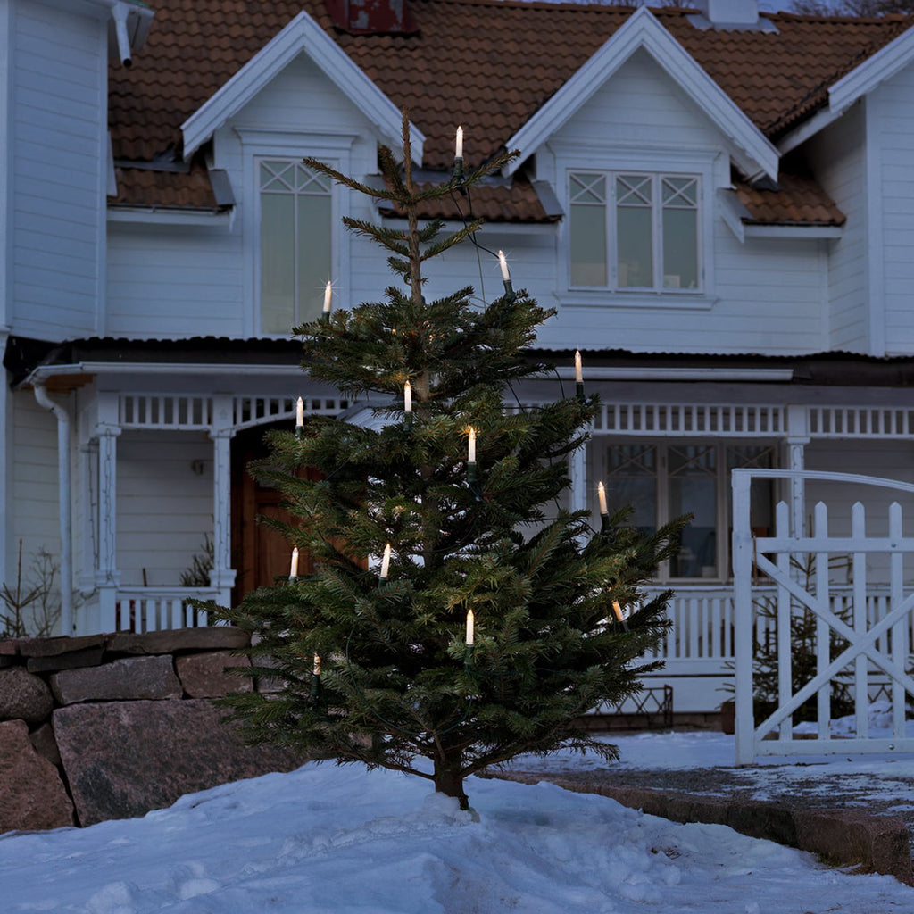 Lyslenke med stearinlys for utendørs 16-lys 12 m IP44 - Konstsmide Christmas bakside