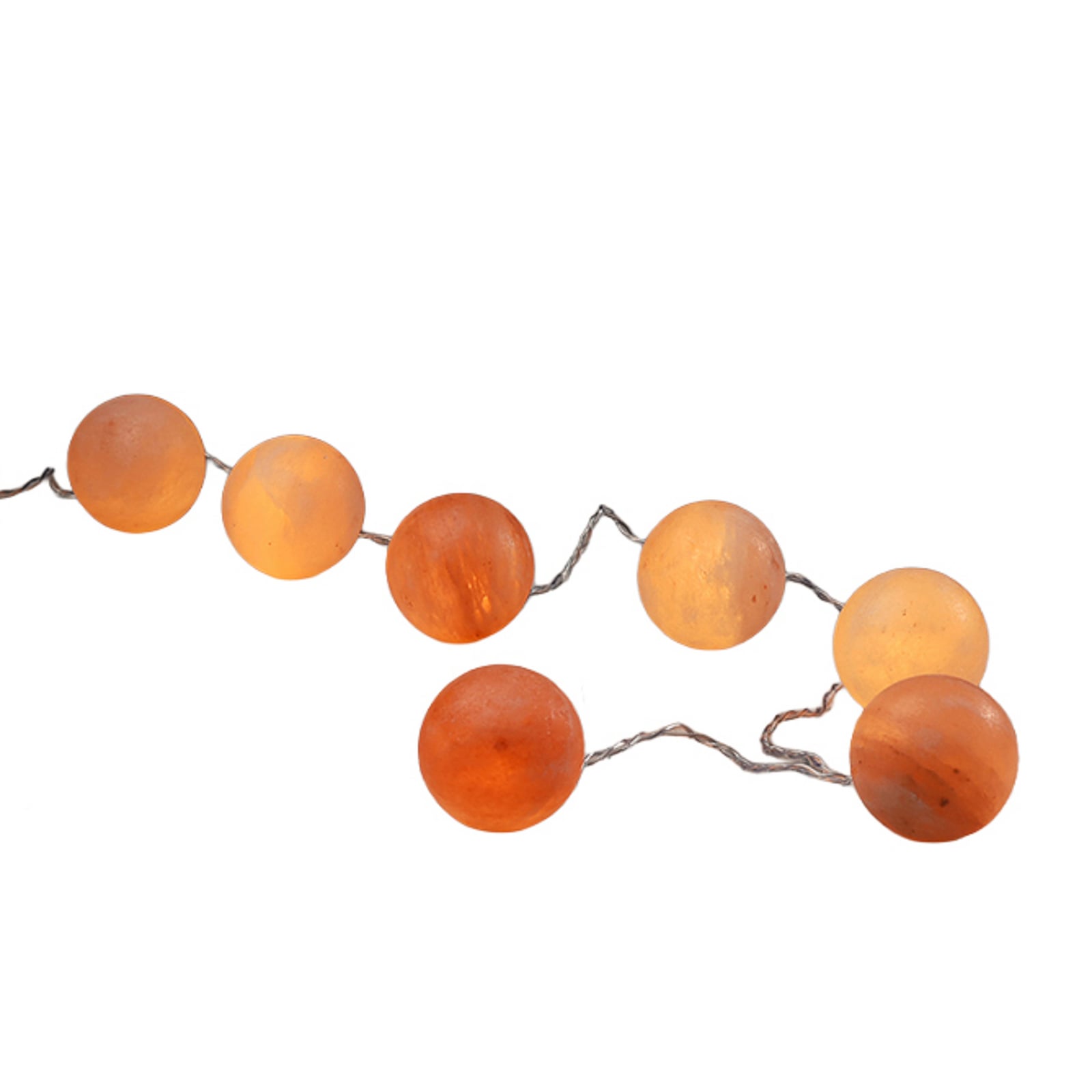 Lyslenke saltkrystall kuleform 8 LED batteridrevet 110 cm detalj