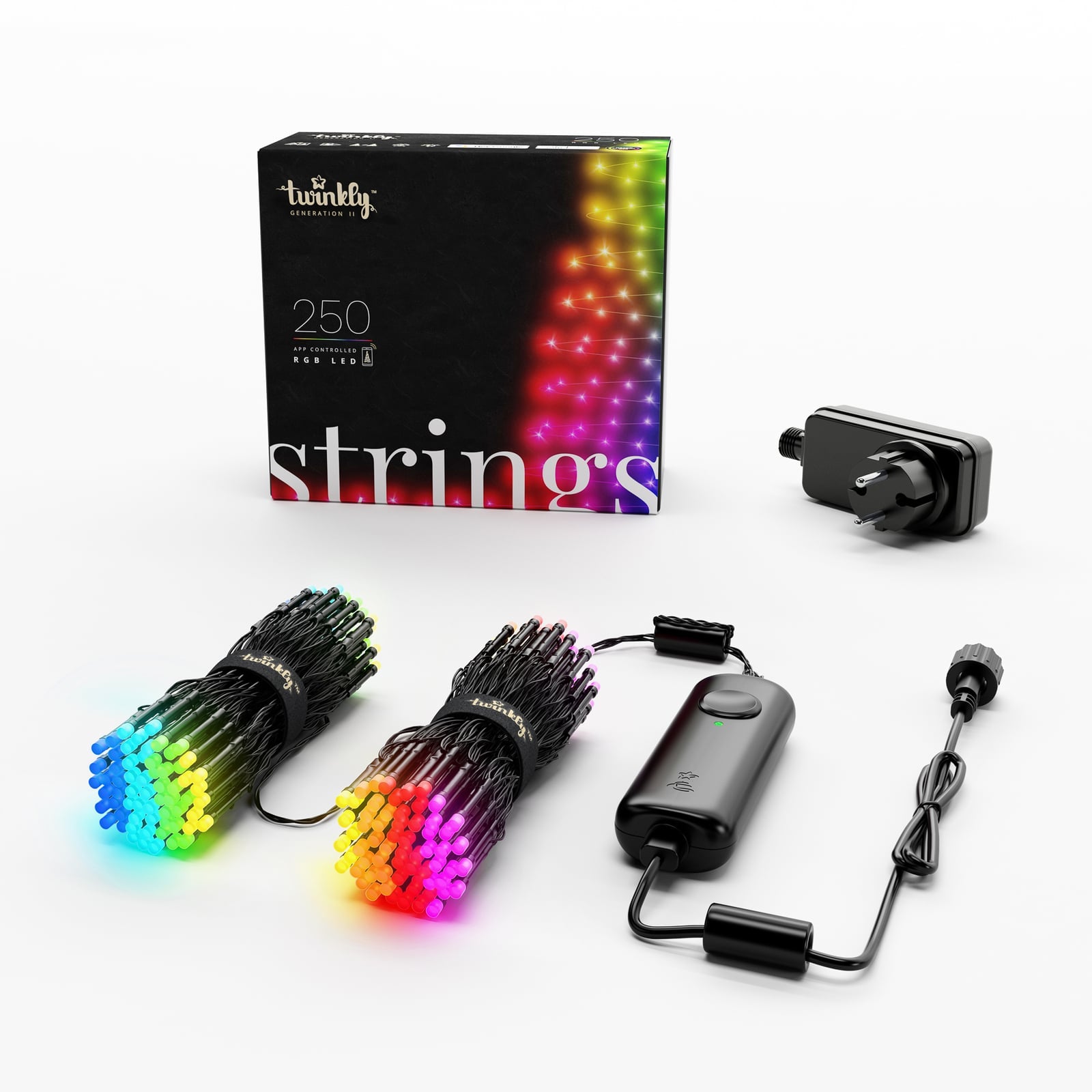 Detalj av LED-lys på Lyslenke Twinkly RGB 250 lys 20 m dimbar WiFi IP44