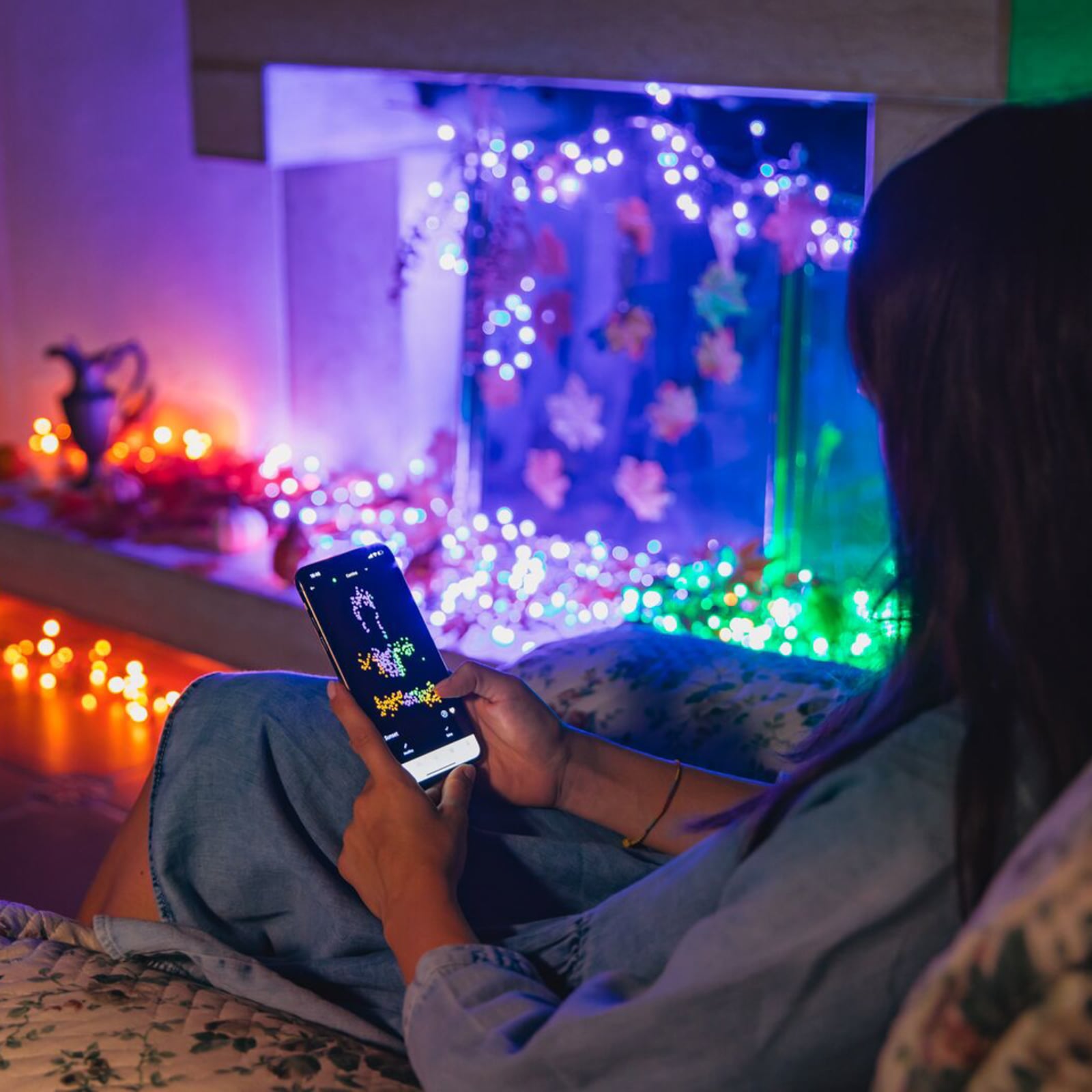 Nærbilde av kobling på Lyslenke Twinkly RGB 250 lys 20 m dimbar WiFi IP44