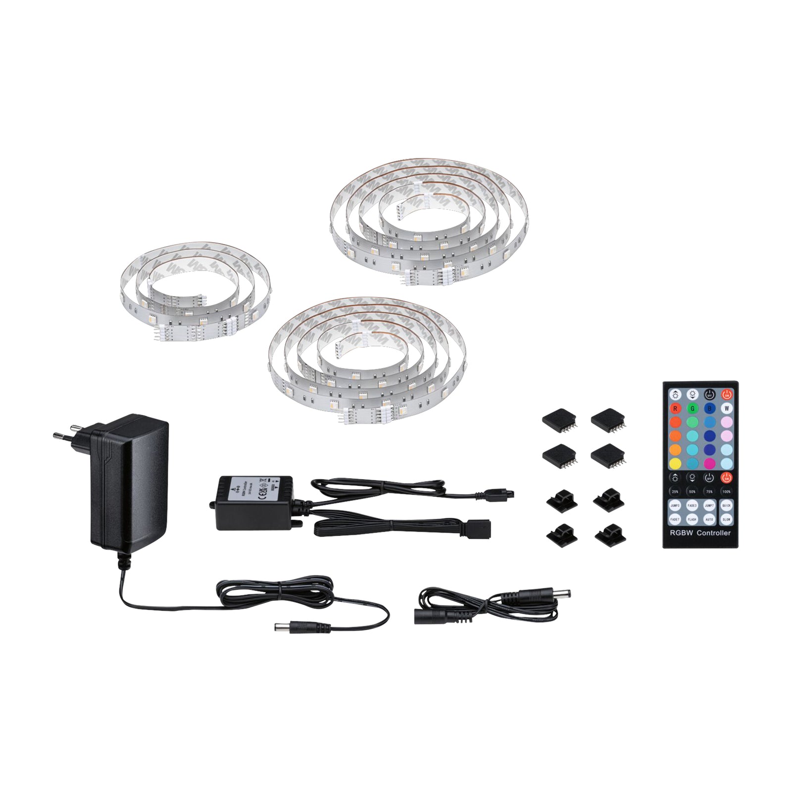 MaxLED 250 RGBW LED-stripe sett for TV 65" detalj av LED-stripene