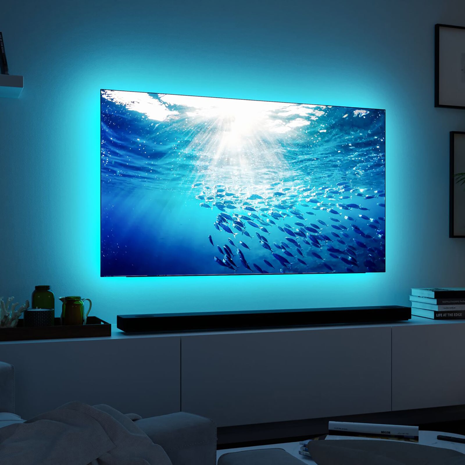 MaxLED 250 RGBW LED-stripe sett for TV 65" fjernkontroll