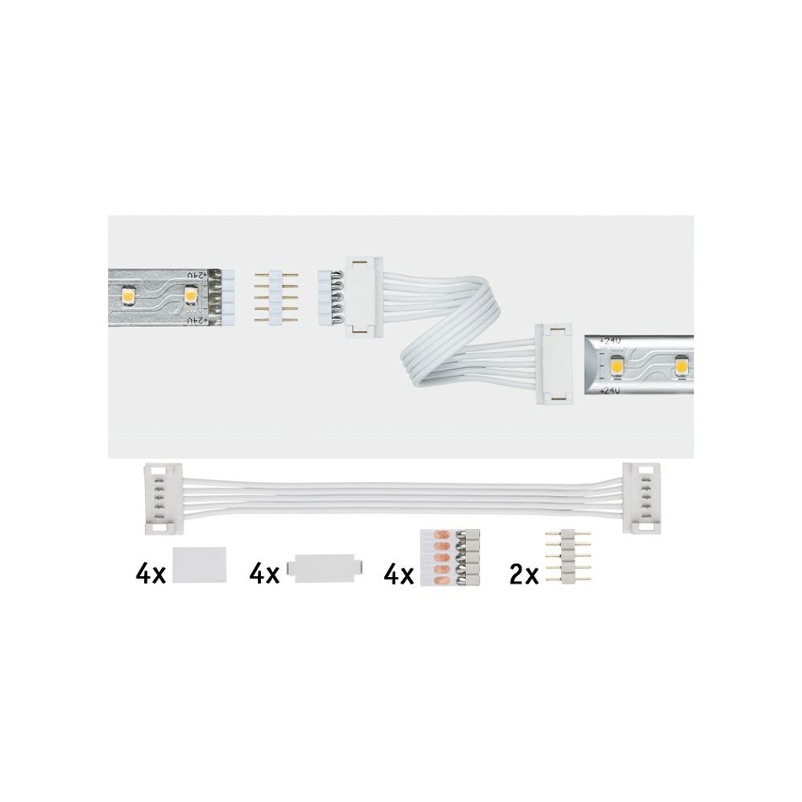 MaxLED universalkobling 2-pack hvit plast - Paulmann forfra