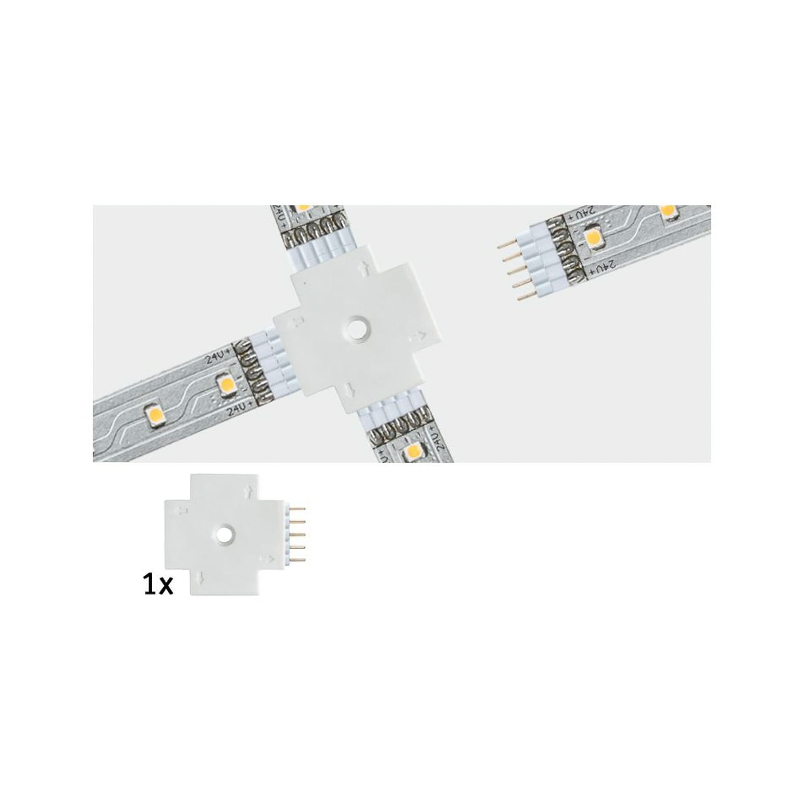 MaxLED X-kobling hvit for LED-stripe system - Paulmann forfra
