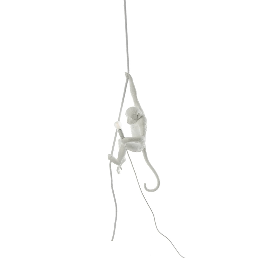 Monkey Lamp dekorativ pendellampe hvit hengende detalj