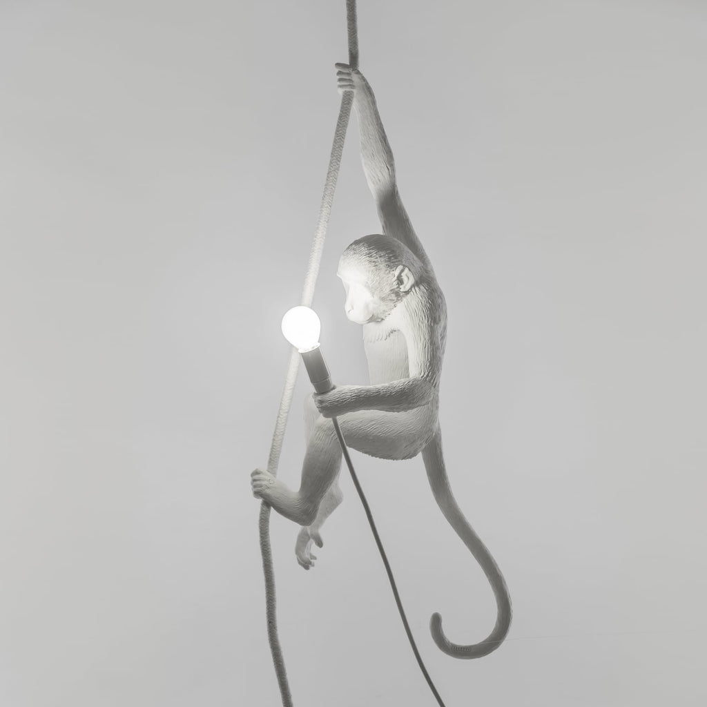 Monkey Lamp dekorativ pendellampe hvit hengende side