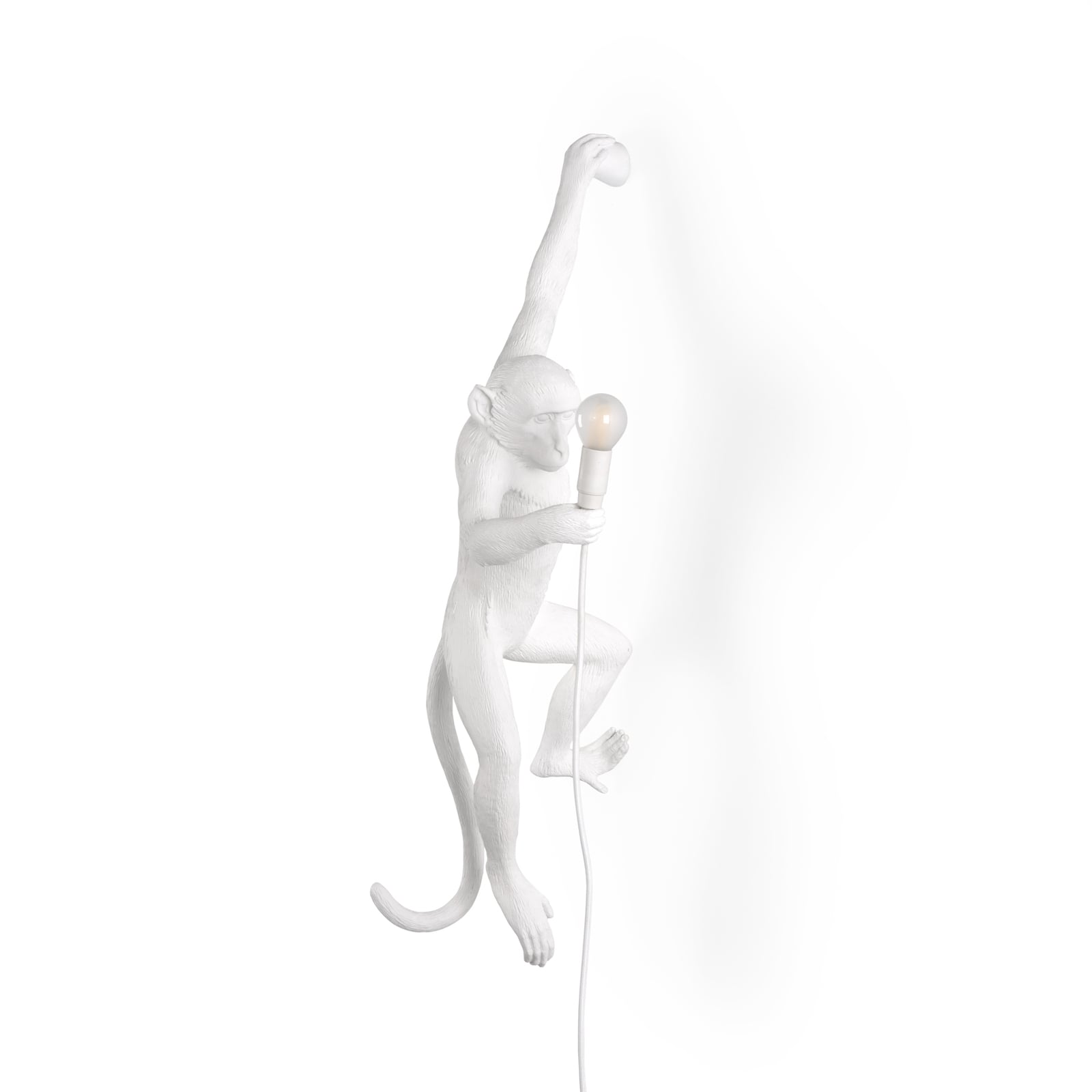 Monkey Lamp LED dekorativ vegglampe hvit venstre forfra