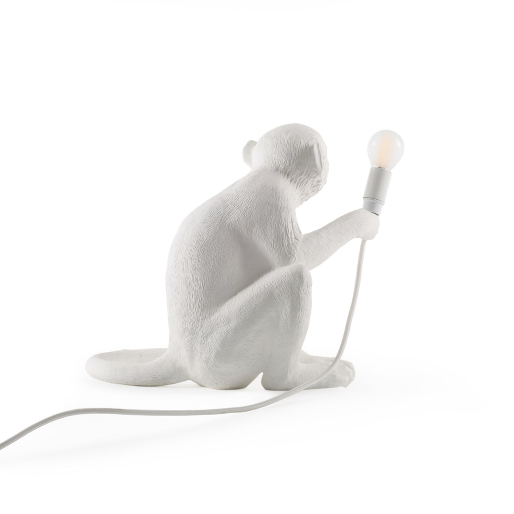 Detalj av Monkey Lamp sittende hvit E14 - SELETTI