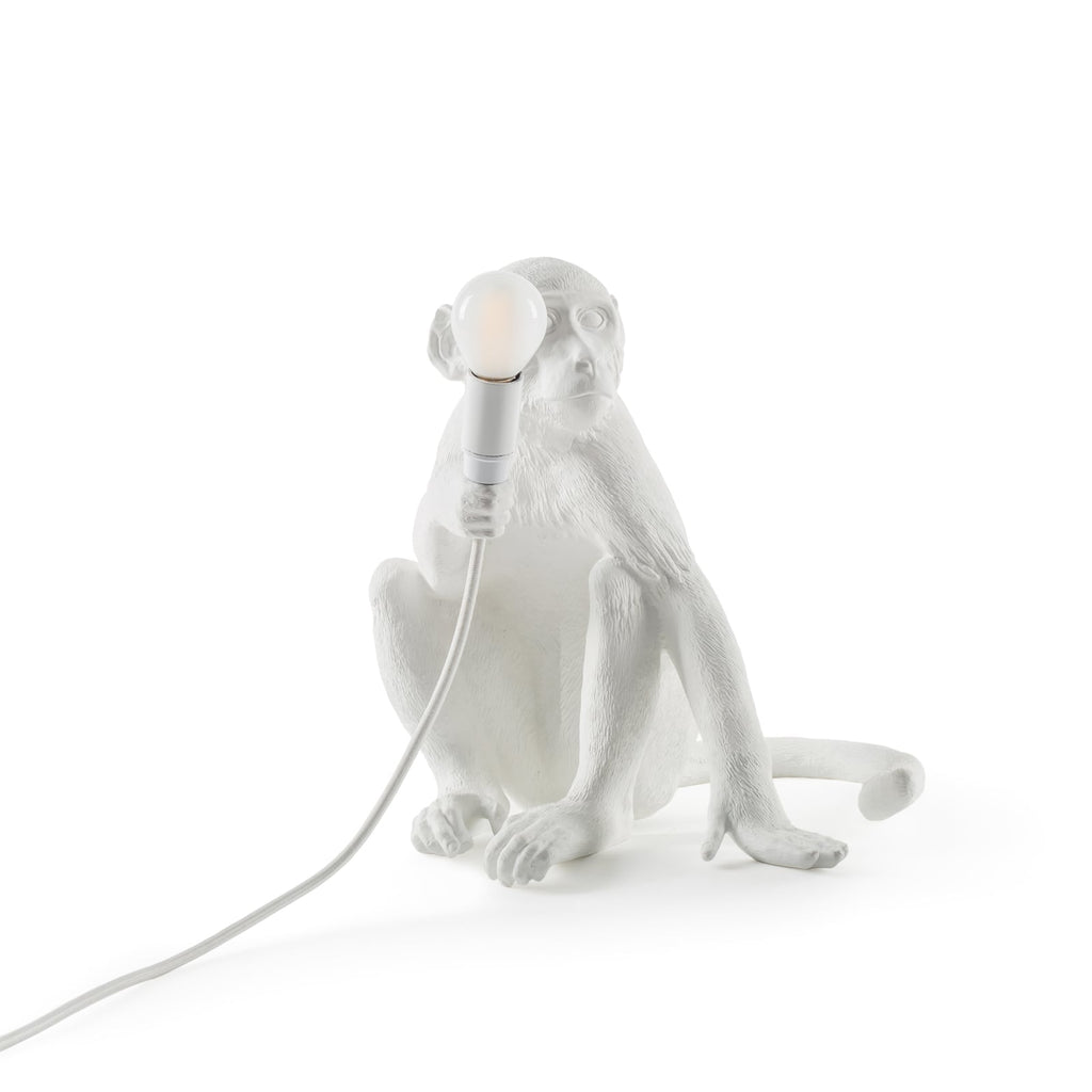 Nærbilde av Monkey Lamp sittende hvit E14 - SELETTI