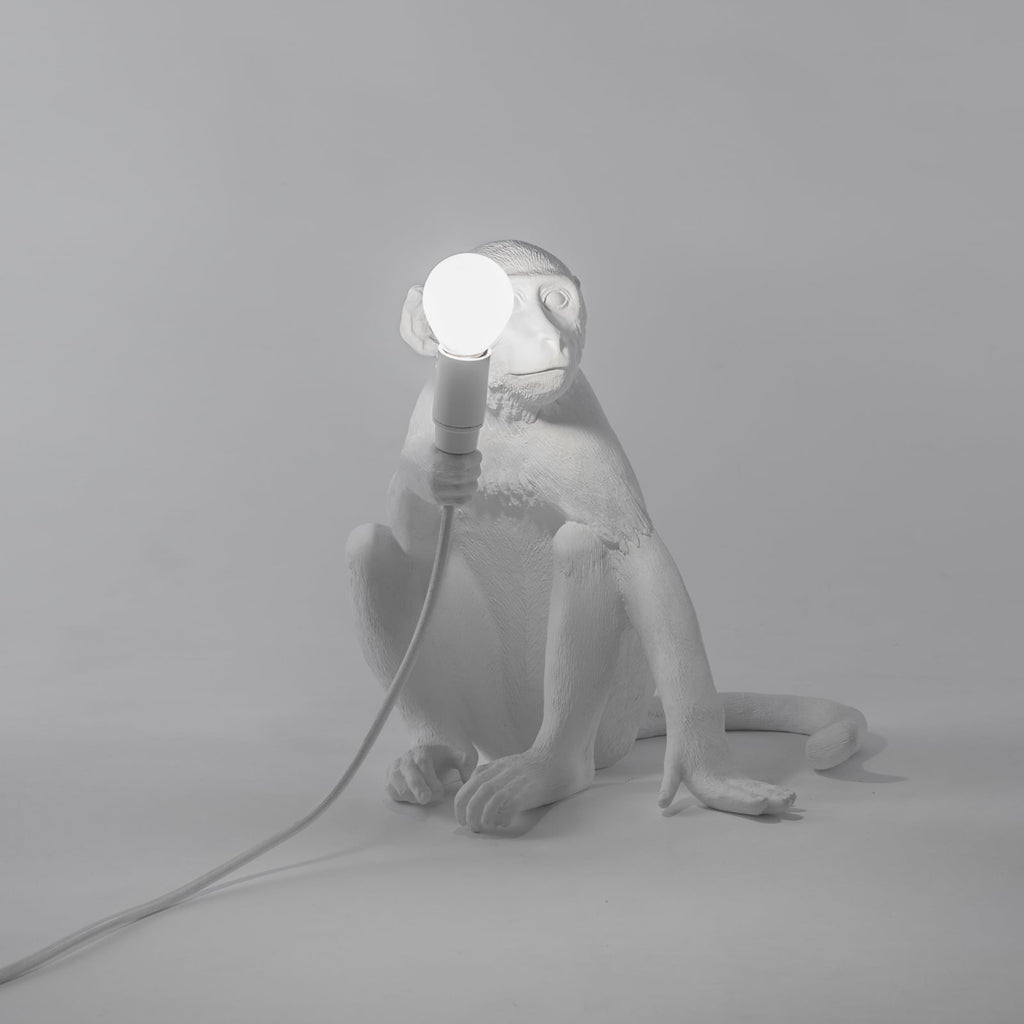 Kabel og bryter til Monkey Lamp sittende hvit E14 - SELETTI