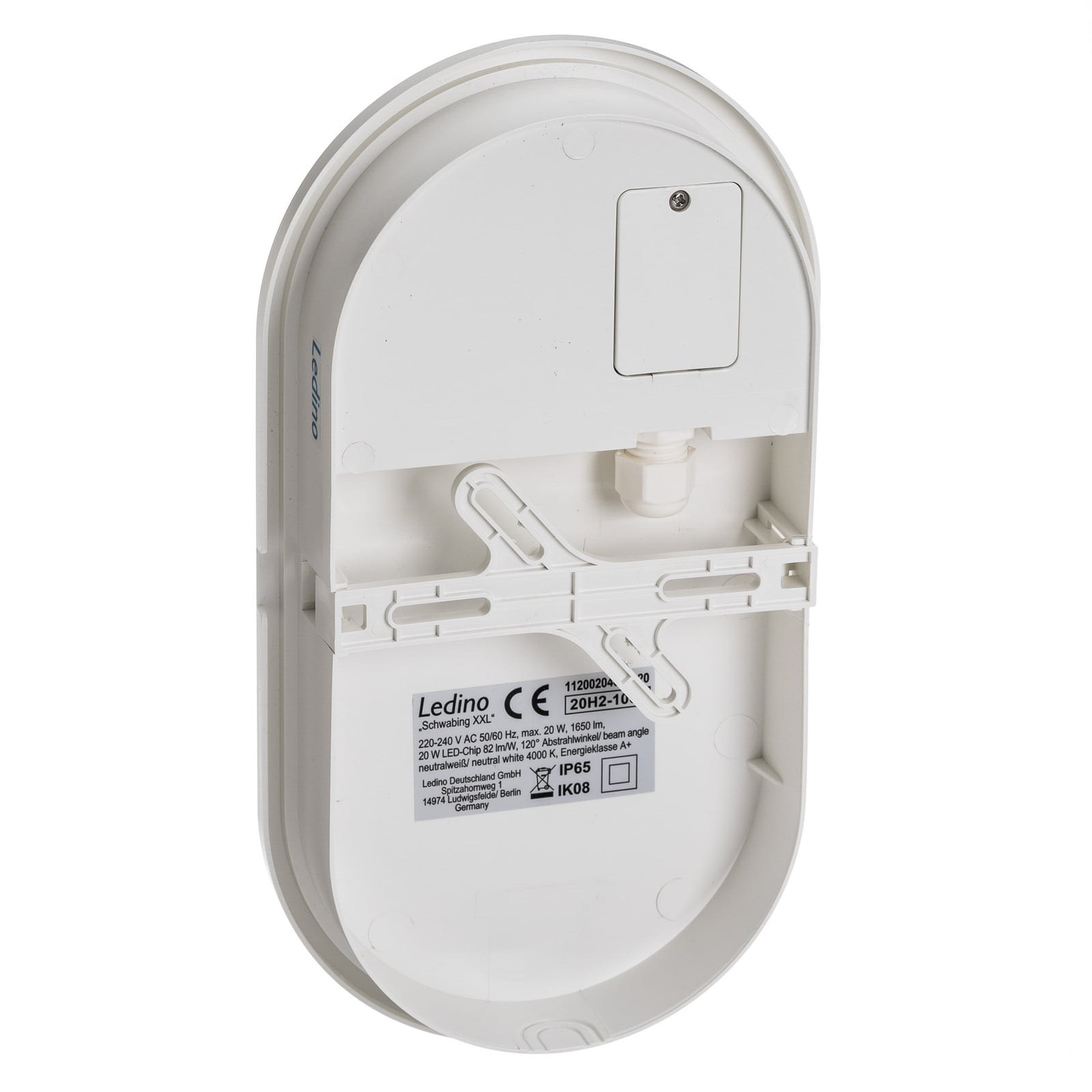 Montering av LED utevegglampe Schwabing XXL oval hvit
