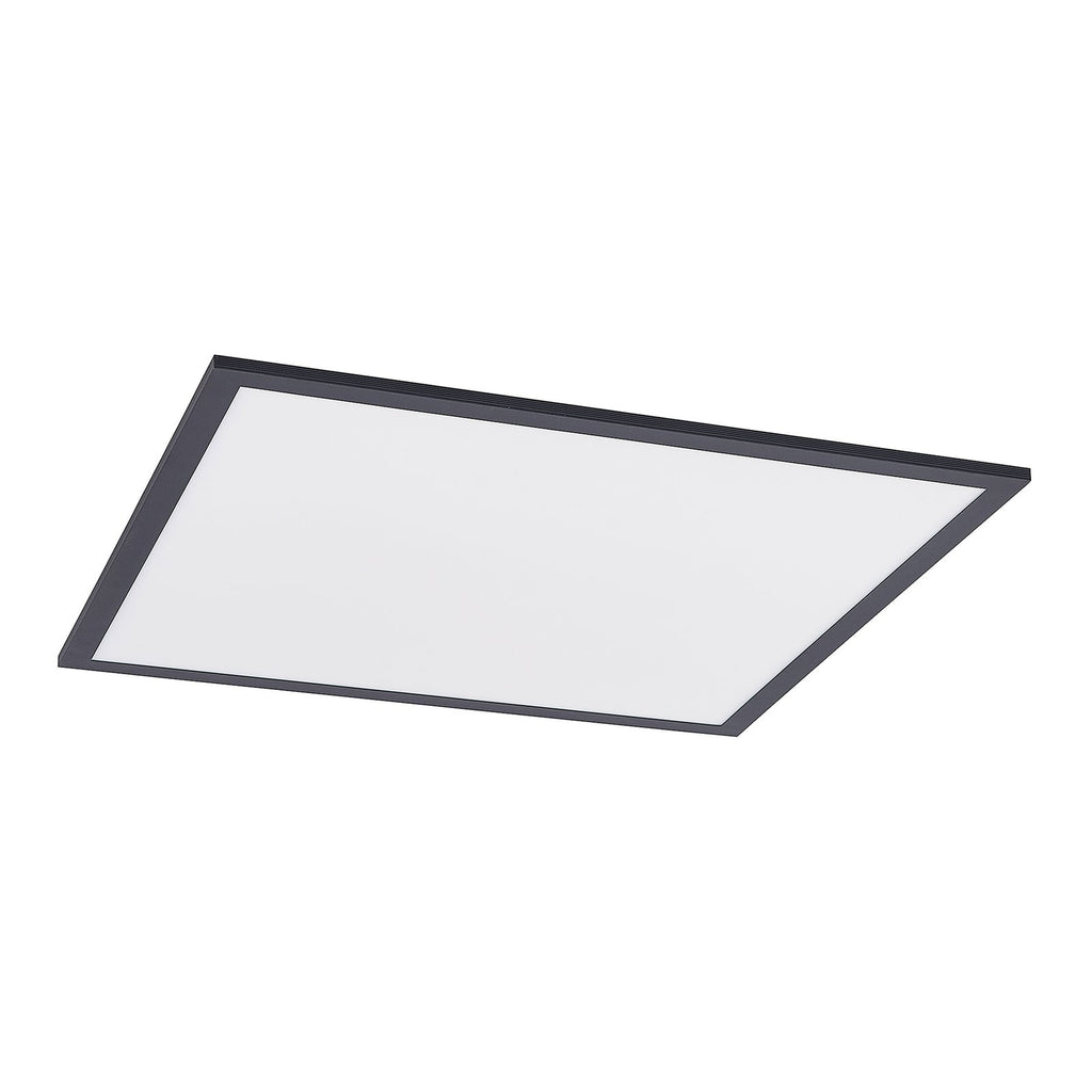Montert LED-panel Nelios svart aluminium 62x62 cm i rom