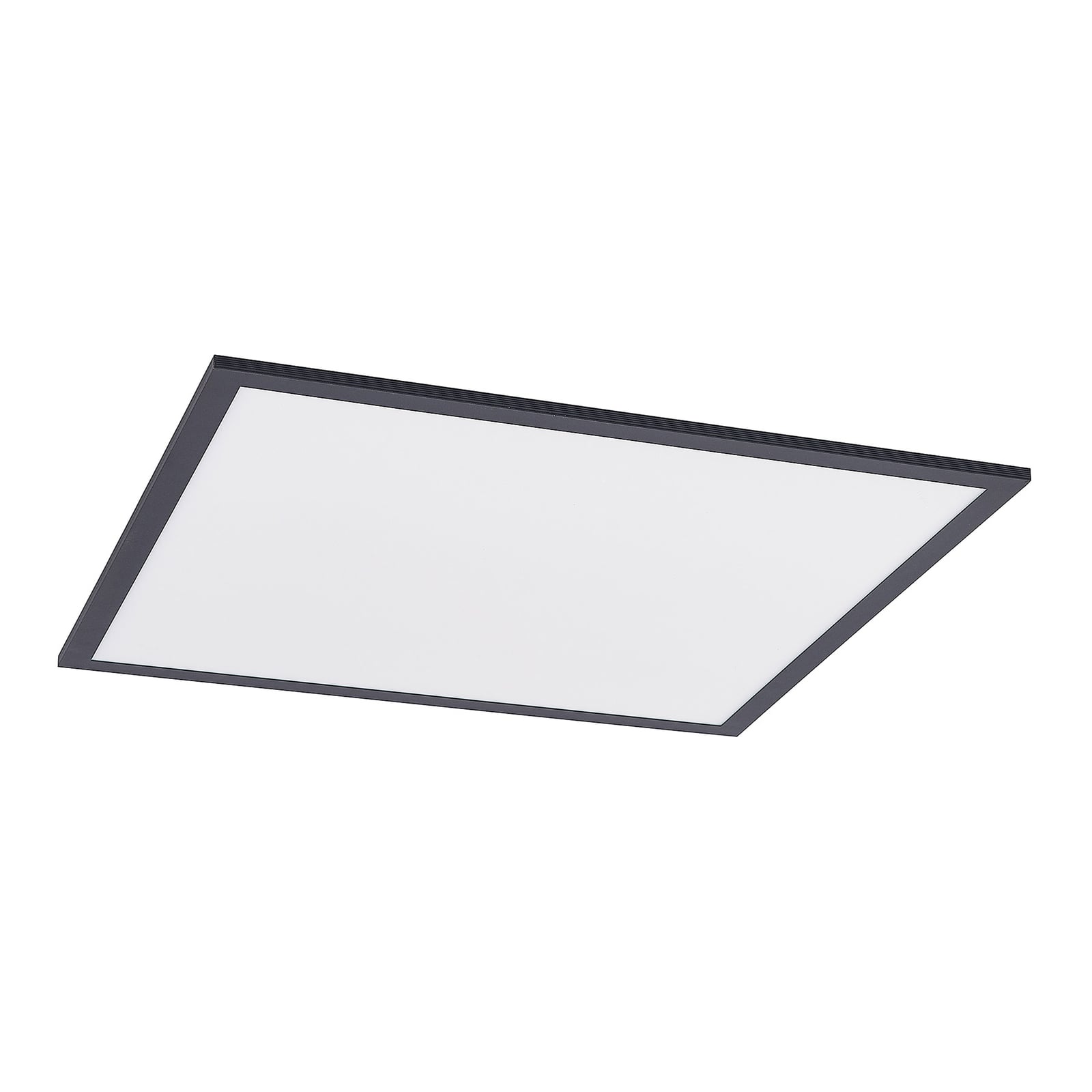 Montert LED-panel Nelios svart aluminium 62x62 cm i rom