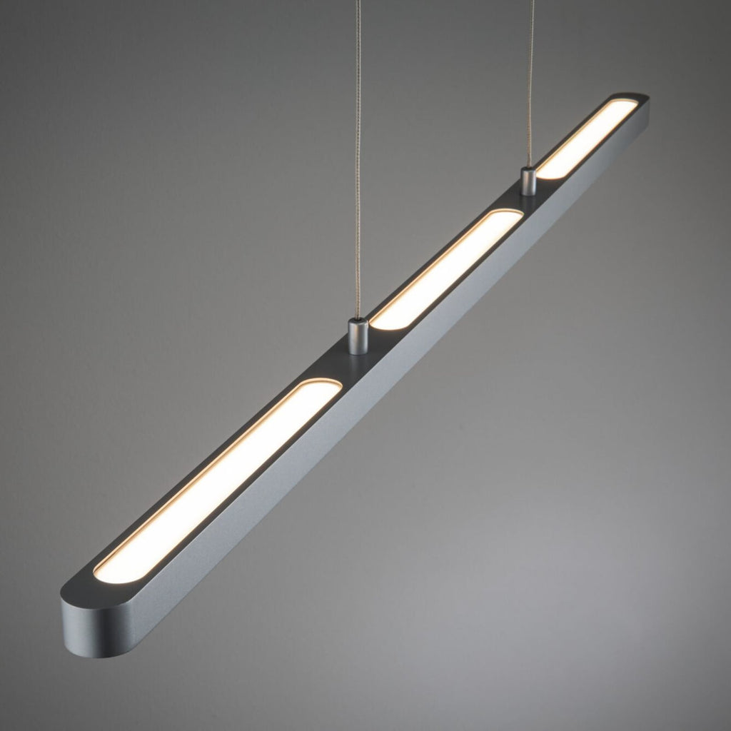 Montert LED pendellampe Lento dimbar krom CCT Zigbee 100 cm over bord